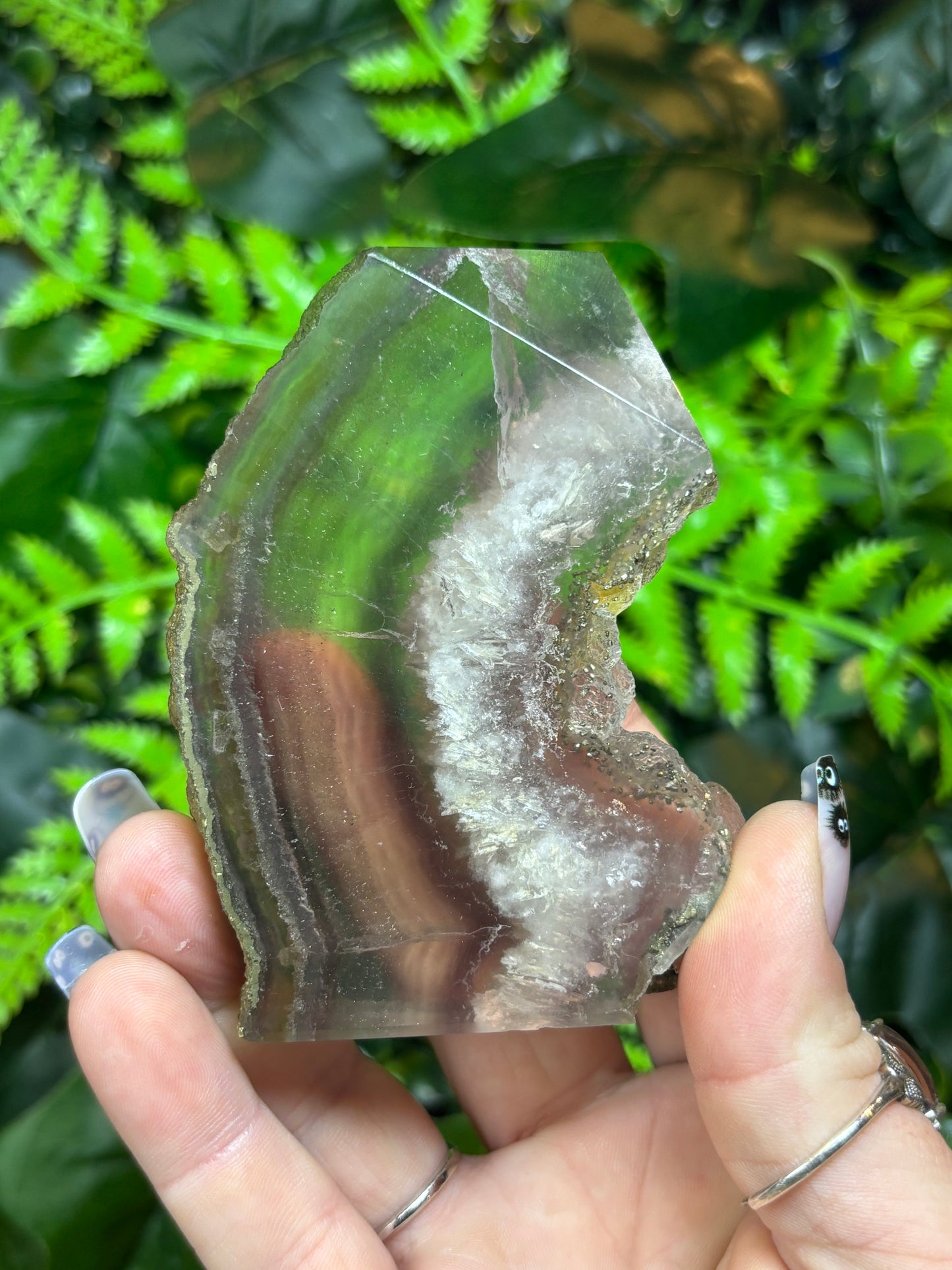 Part raw Fluorite tower with Pyrite
