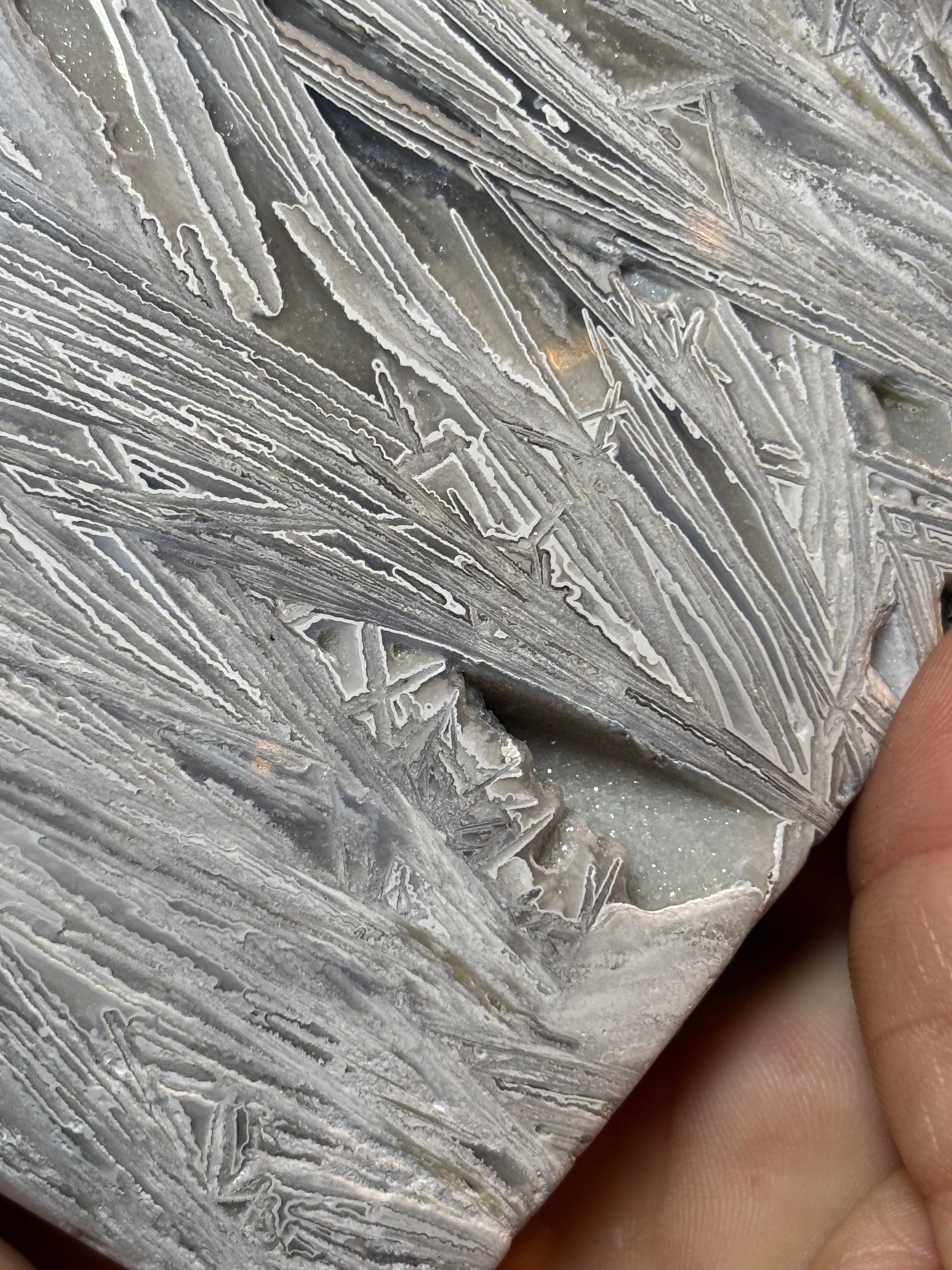 Large White Mexican Lace Agate heart