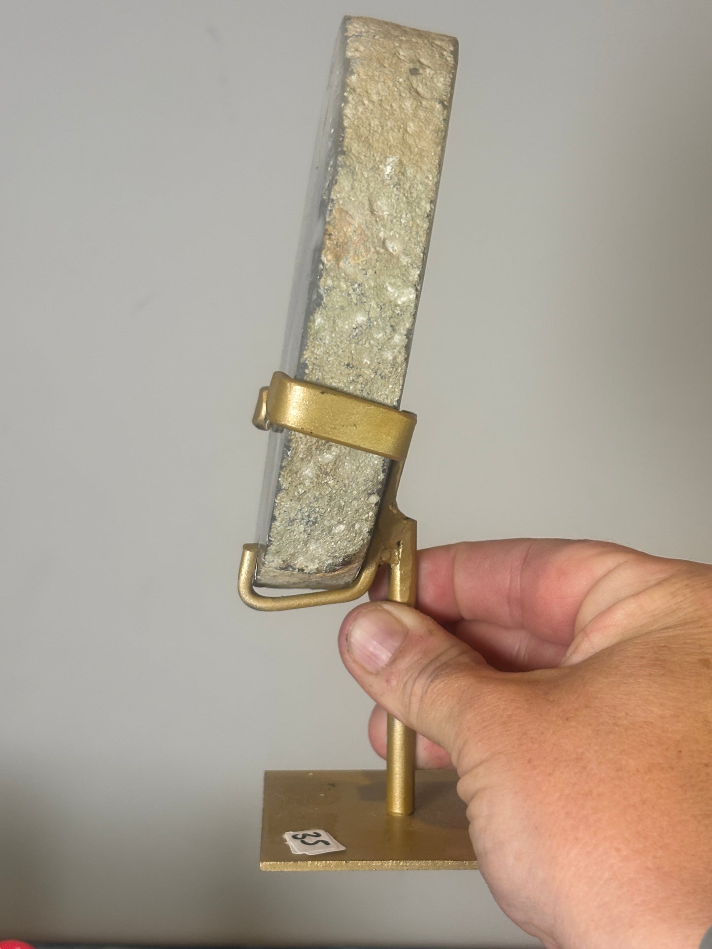 Agate slice on custom metal stand - various