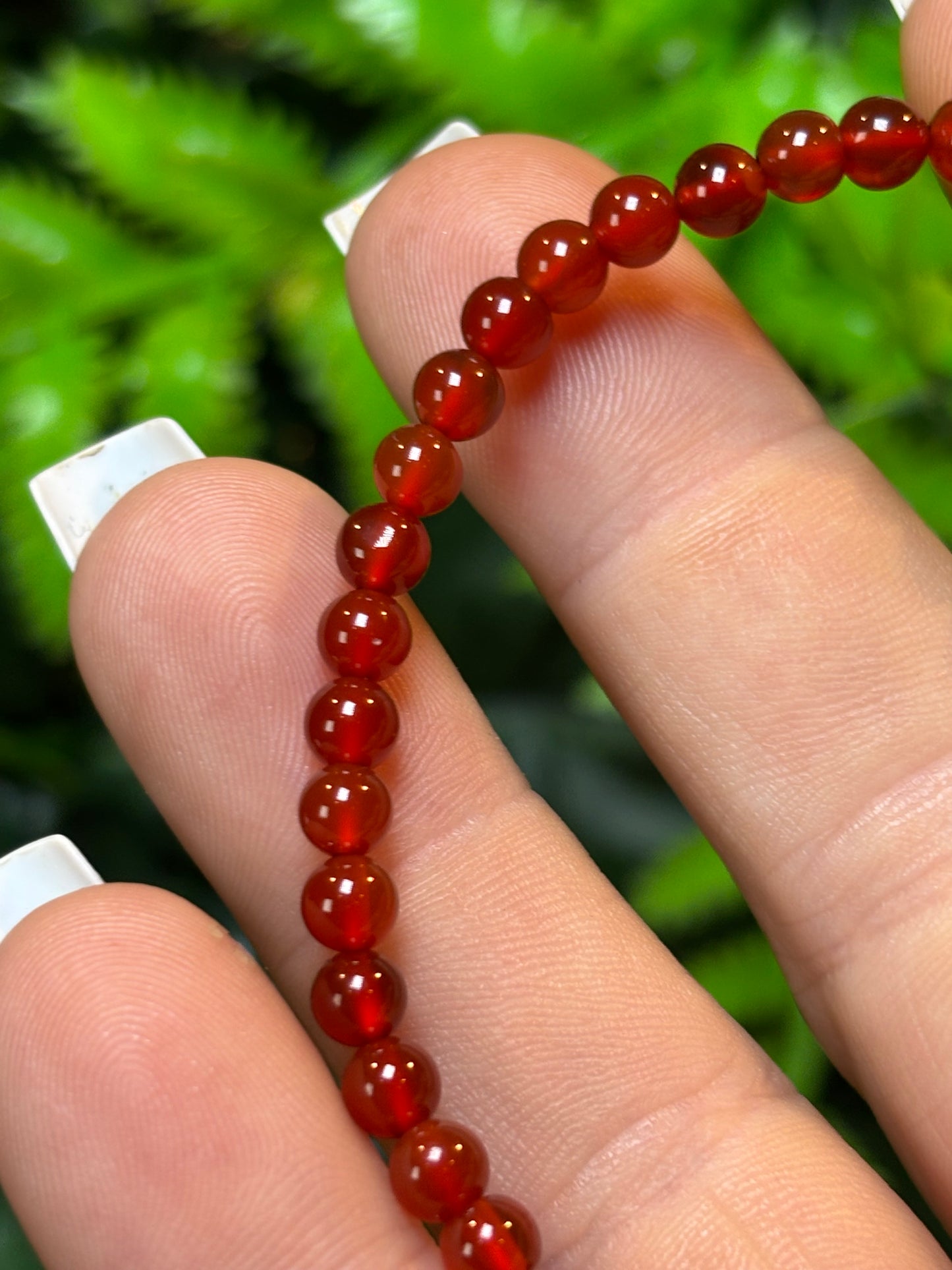 Carnelian beaded bracelet - 4mm
