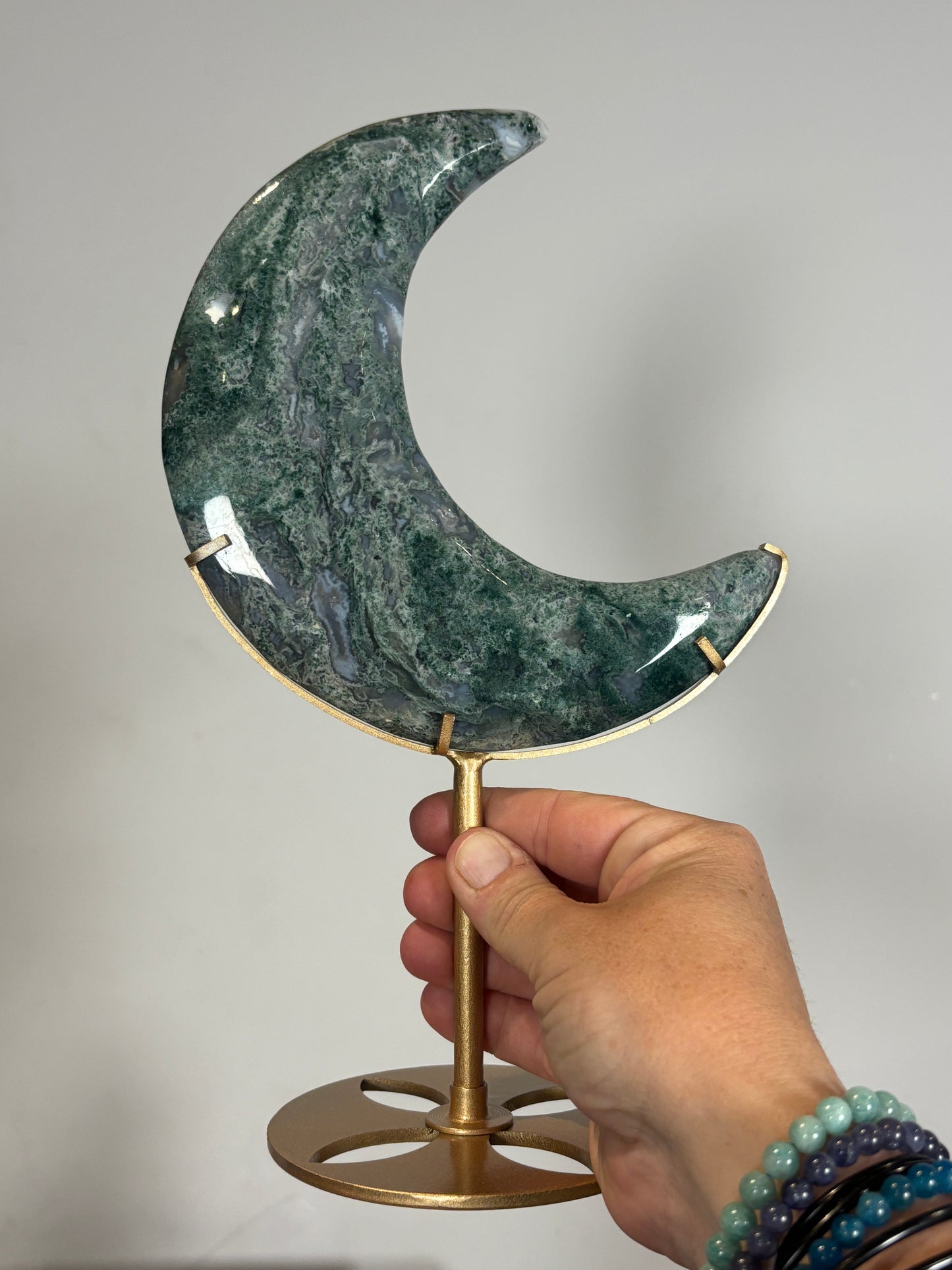 Statement Moons on custom metal stands - various materials