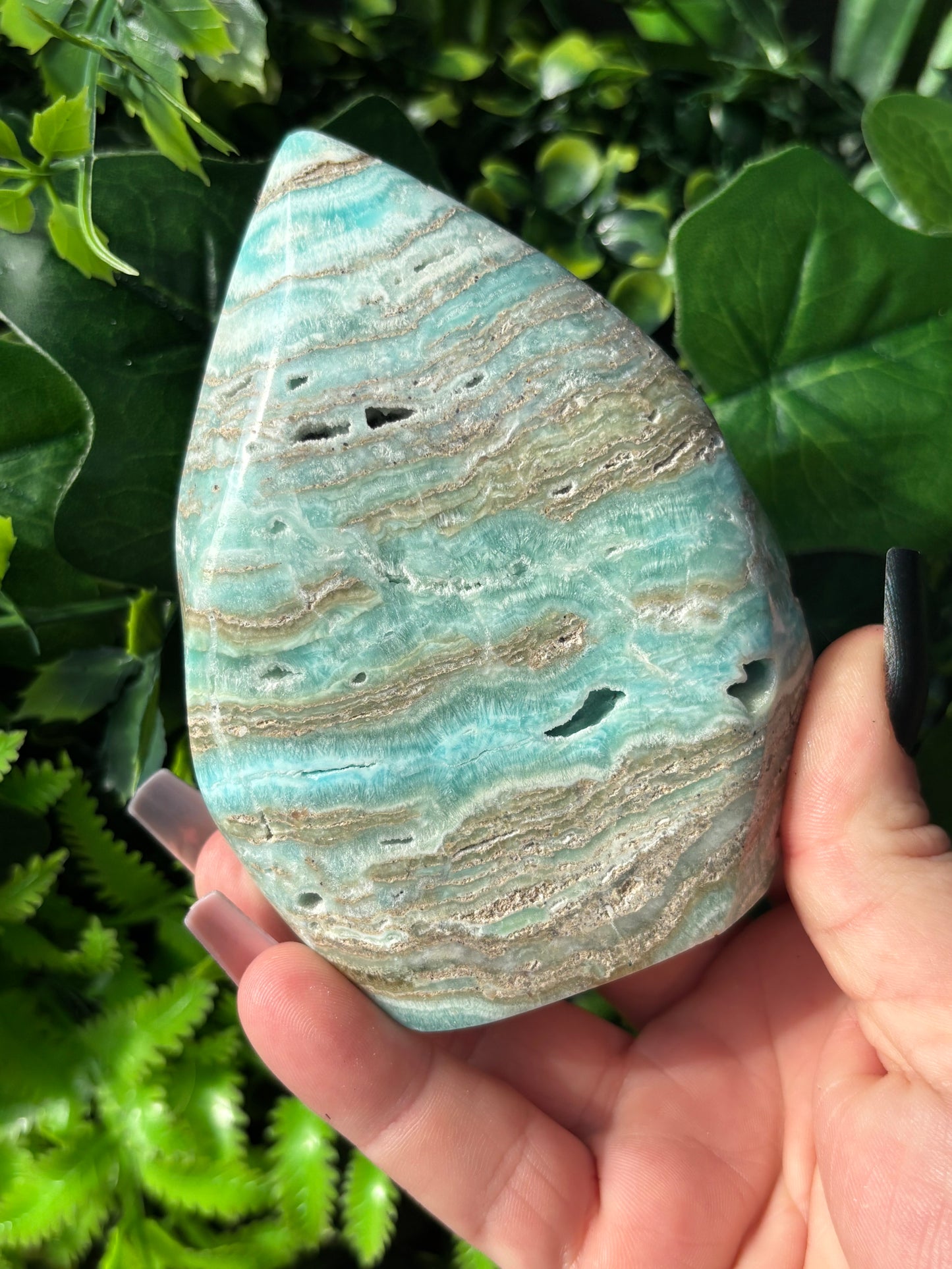 Blue Aragonite teardrop freeforms