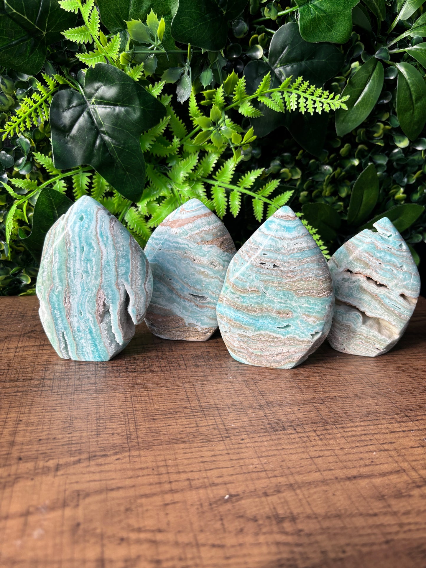 Blue Aragonite teardrop freeforms