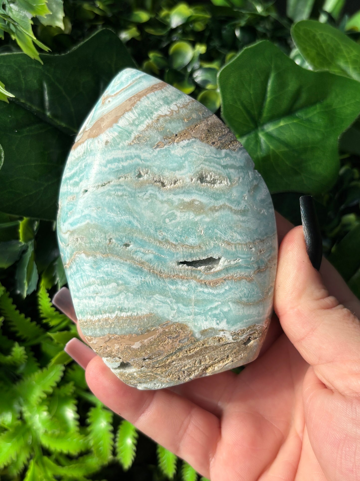 Blue Aragonite teardrop freeforms
