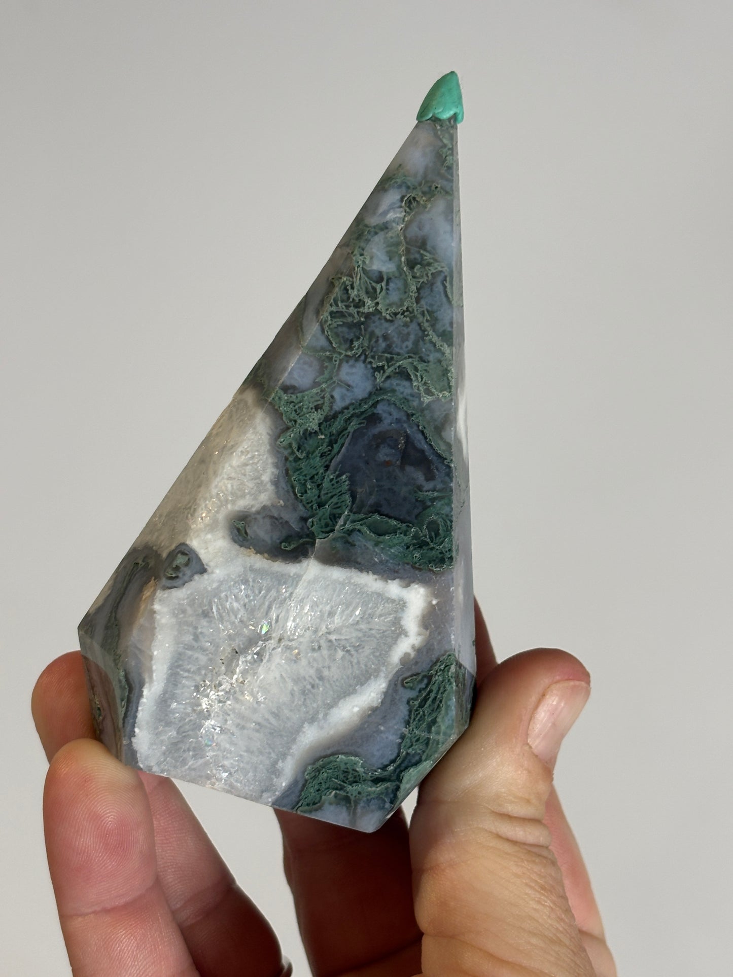 Moss agate tall diamonds