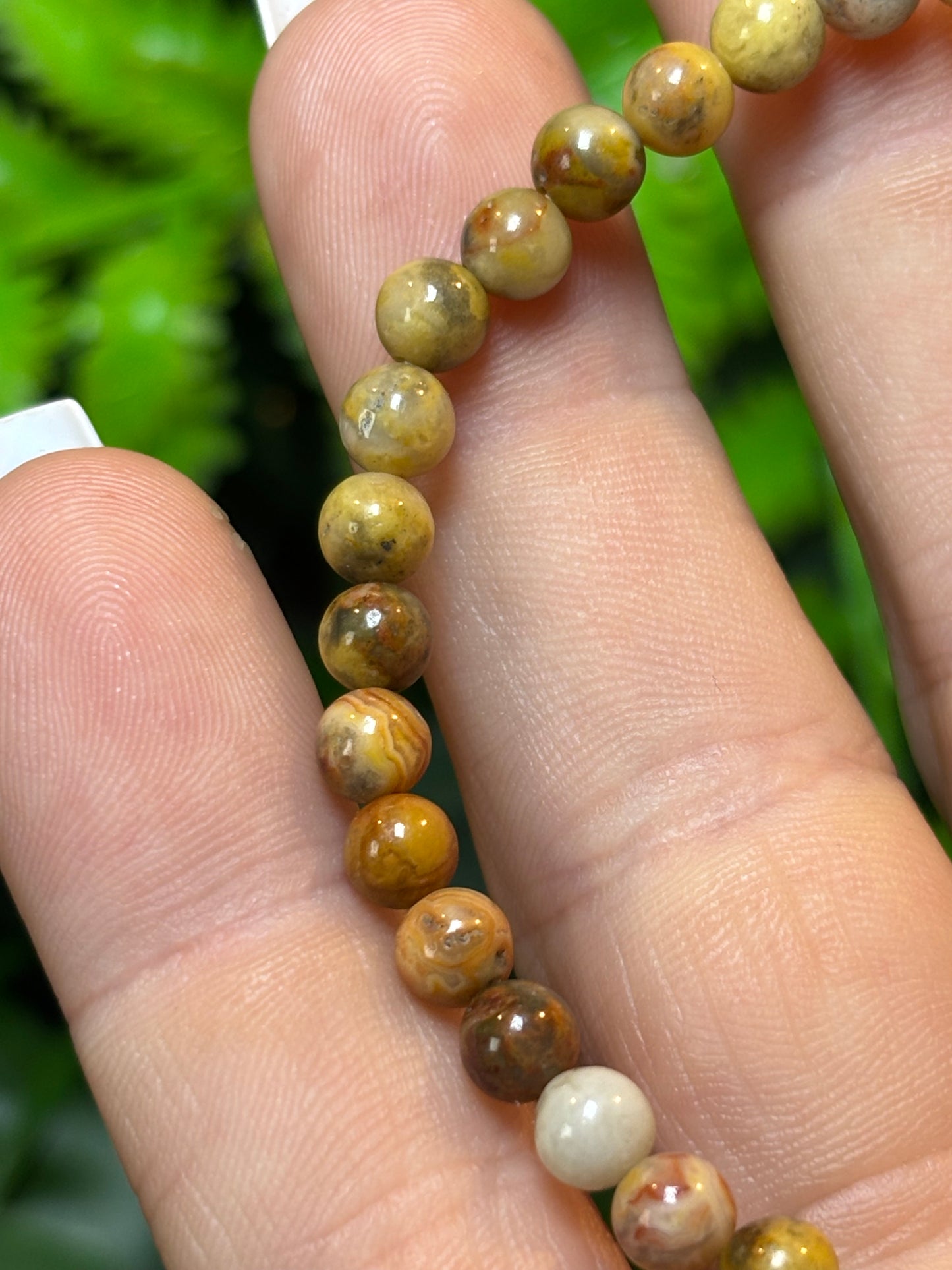 Crazy Lace Agate beaded bracelet - 4mm