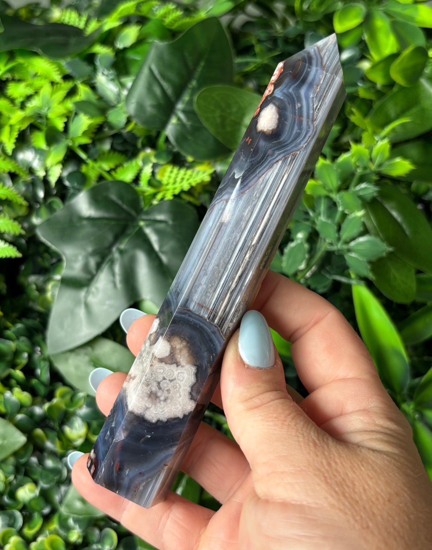 Blue flower agate towers