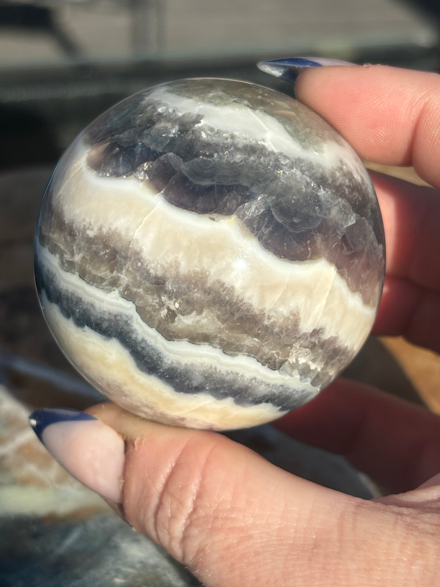 Fluorite in Calcite spheres