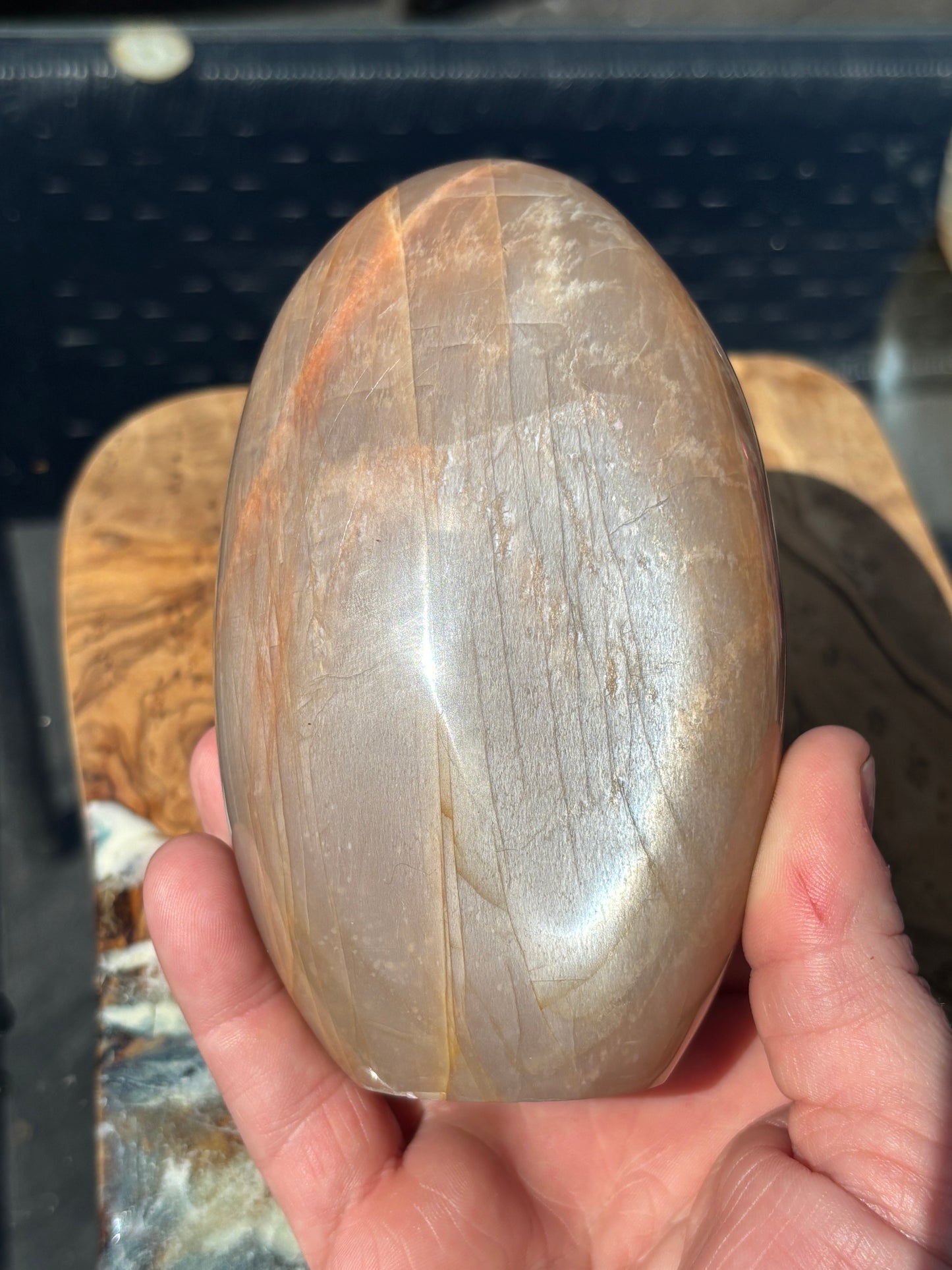Peach Moonstone dome shaped free form