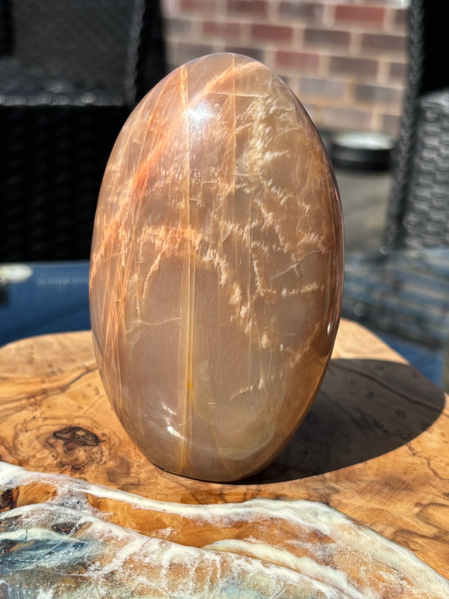 Peach Moonstone dome shaped free form