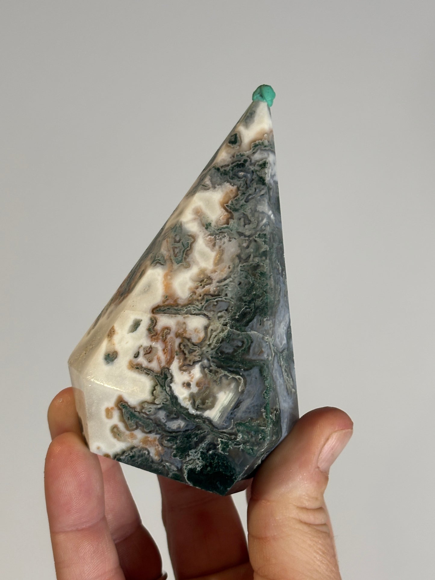 Moss agate tall diamonds