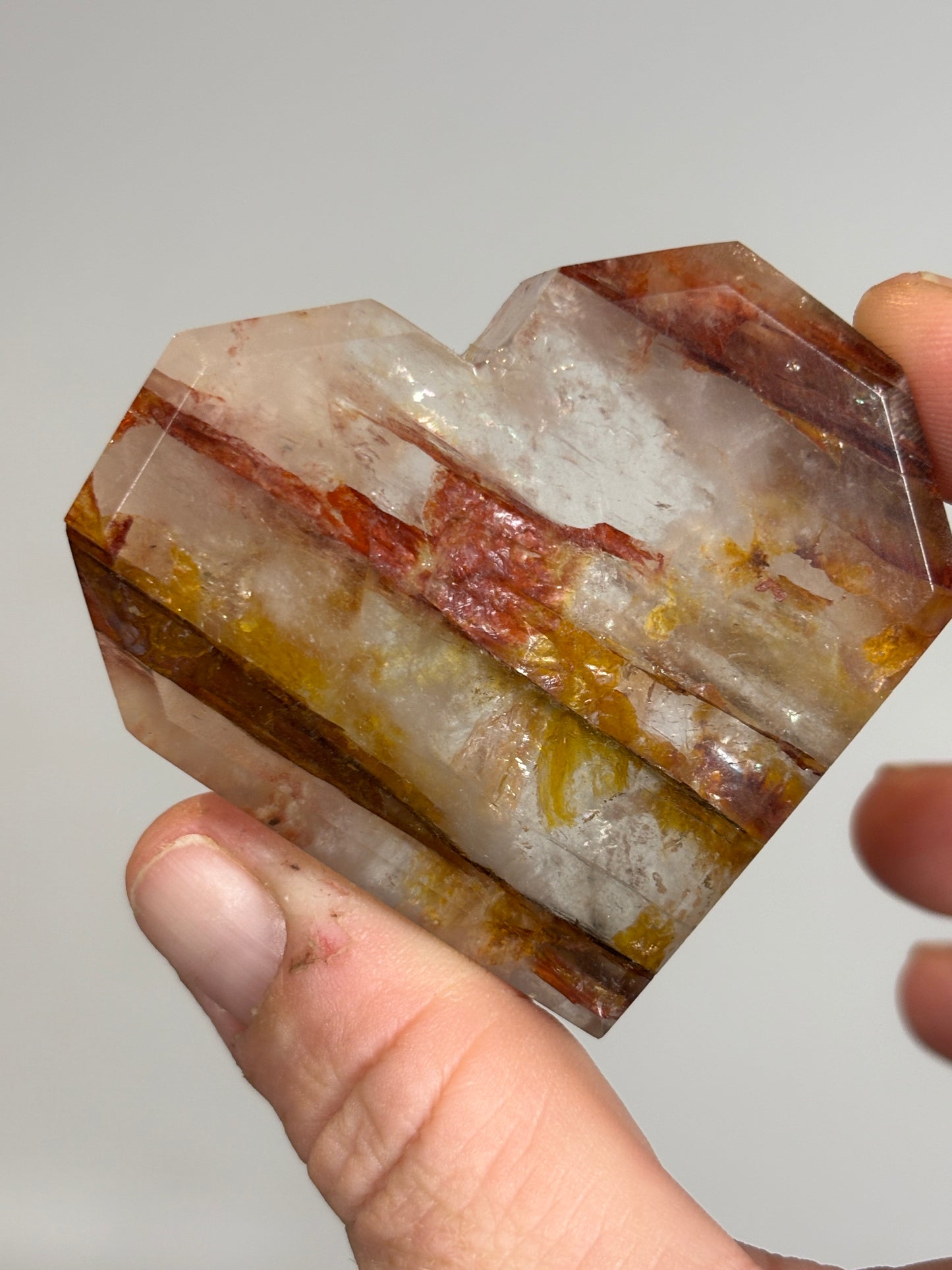Golden healer X Fire quartz geometric hearts