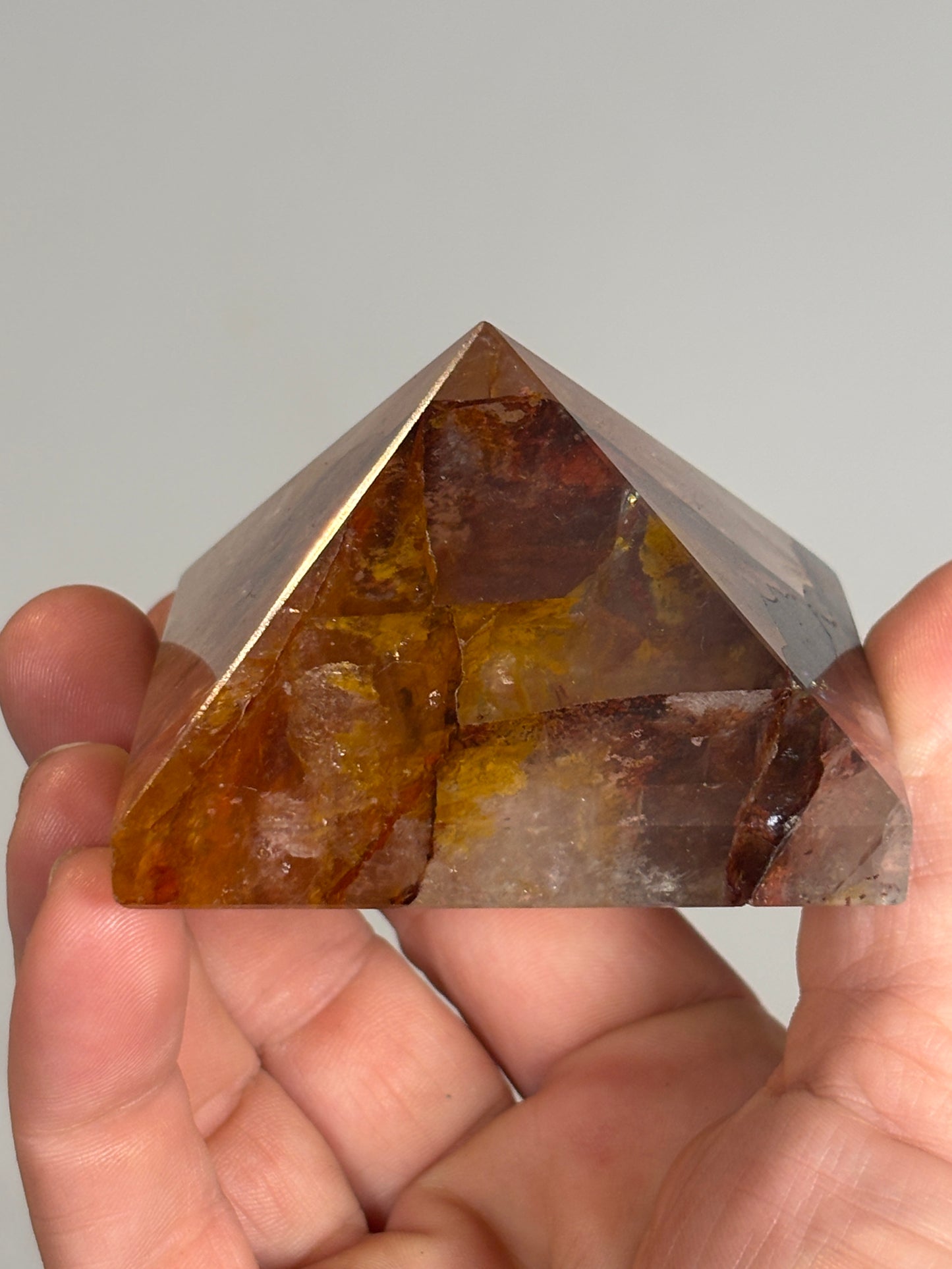 Fire quartz X Golden healer pyramid