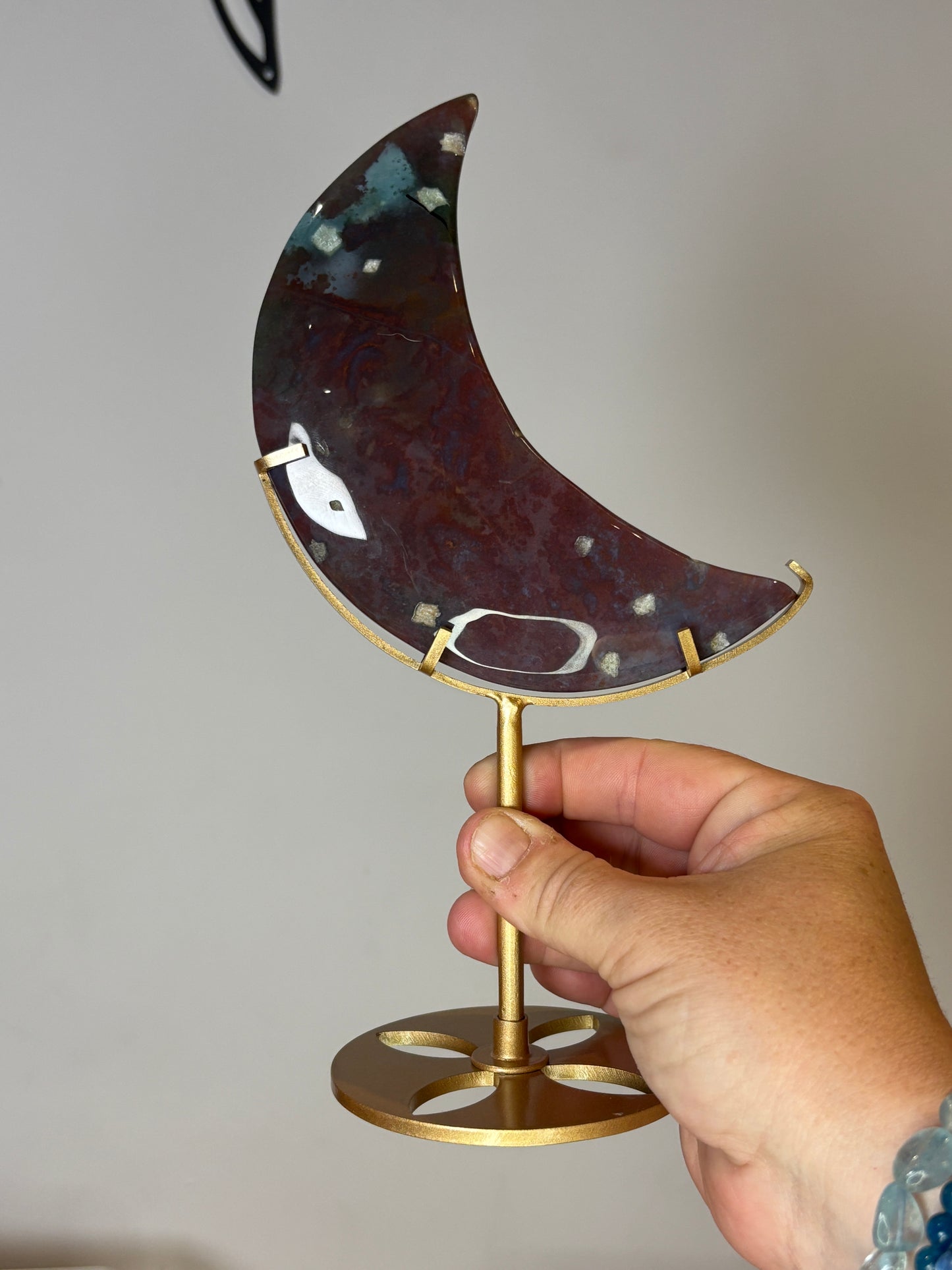 Statement Moons on custom metal stands - various materials