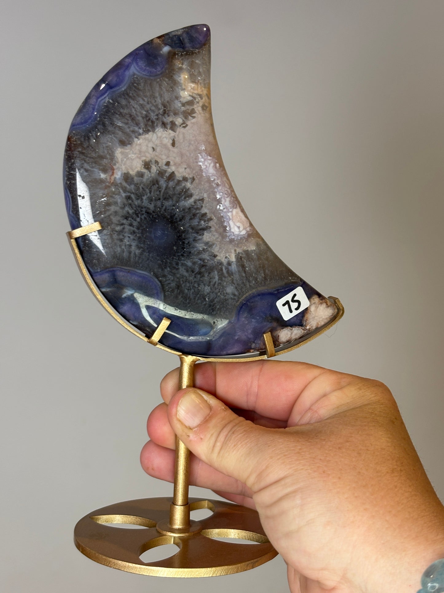 Statement Moons on custom metal stands - various materials