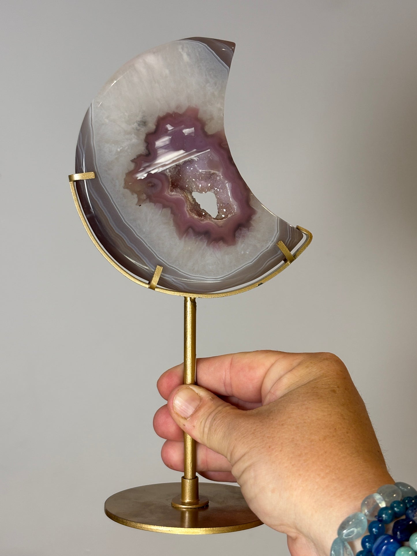 Statement Moons on custom metal stands - various materials