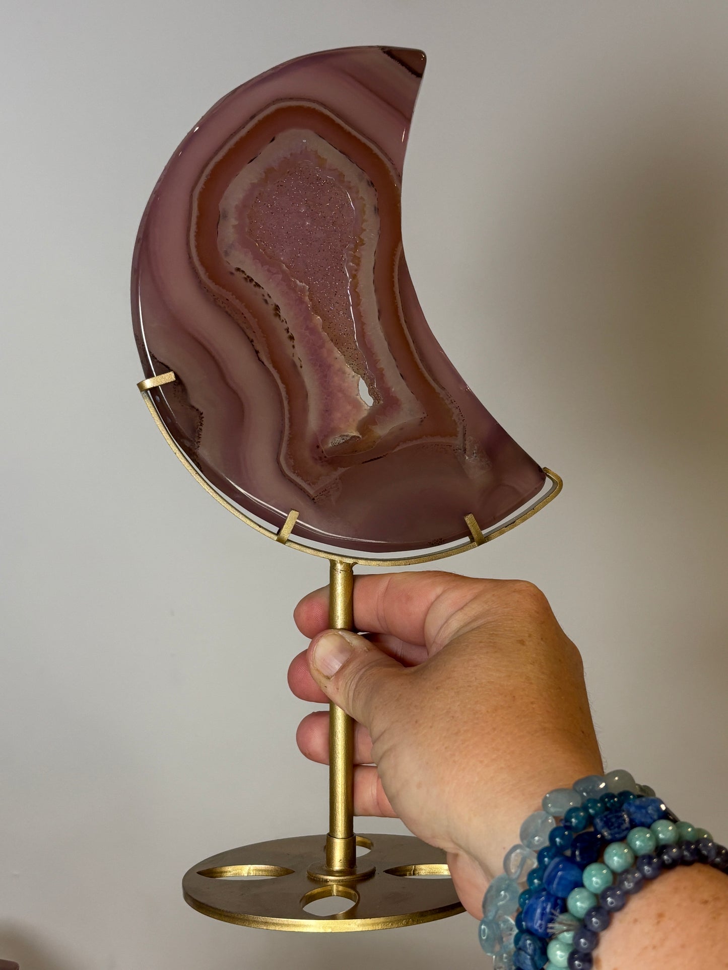 Statement Moons on custom metal stands - various materials