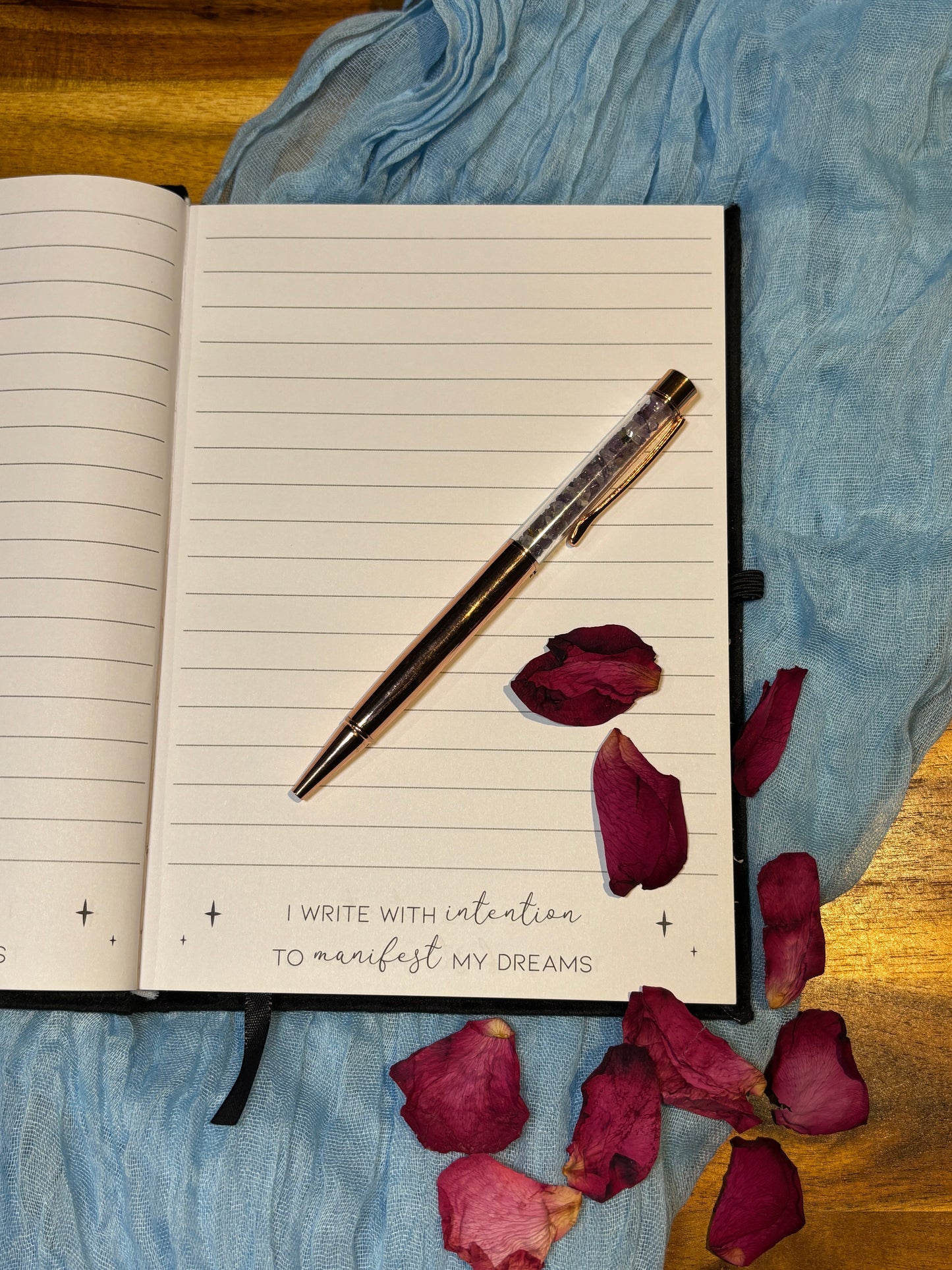 Manifestation journal with Amethyst pen