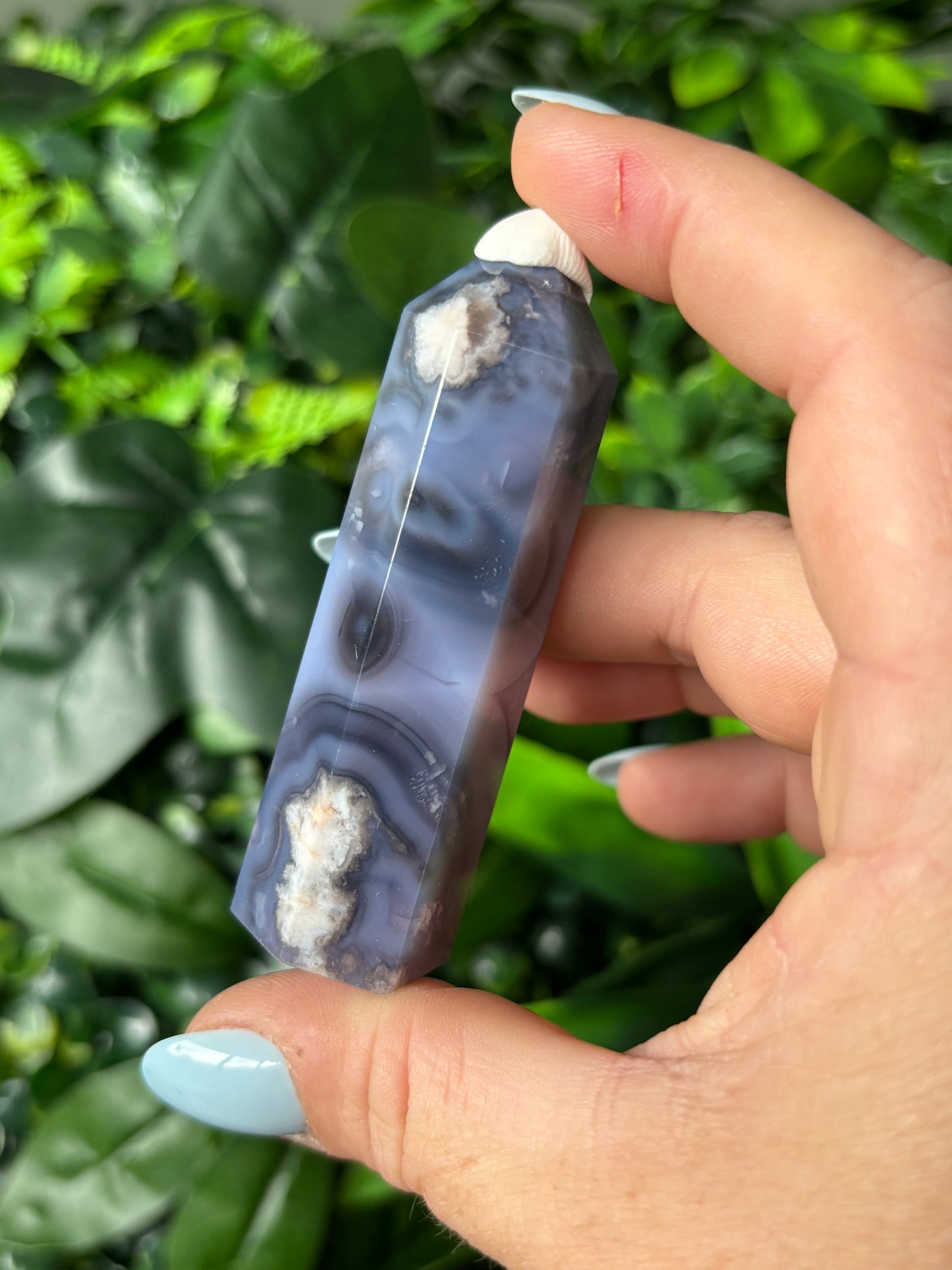 Blue flower agate towers