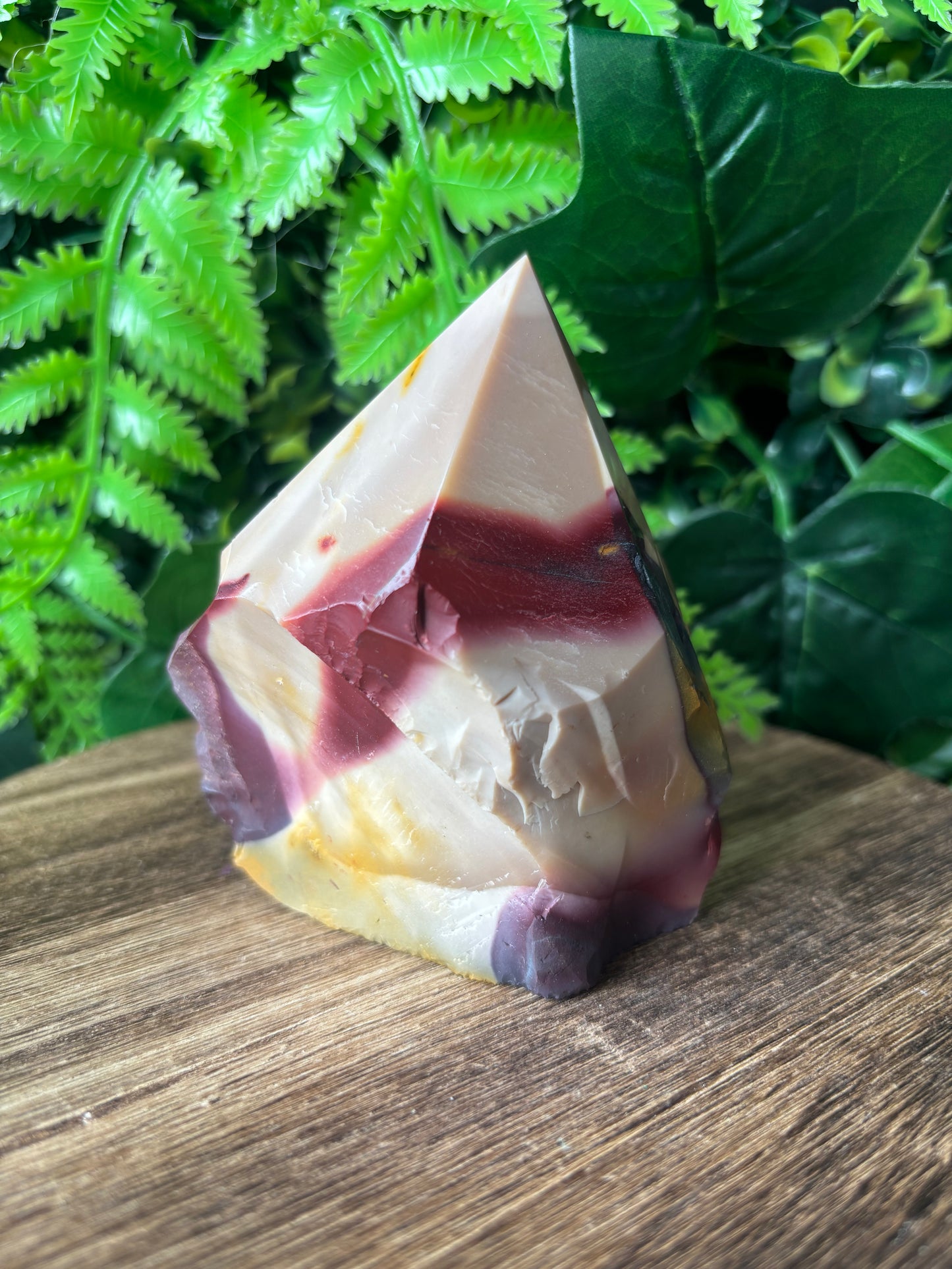 Mookaite jasper half polished point