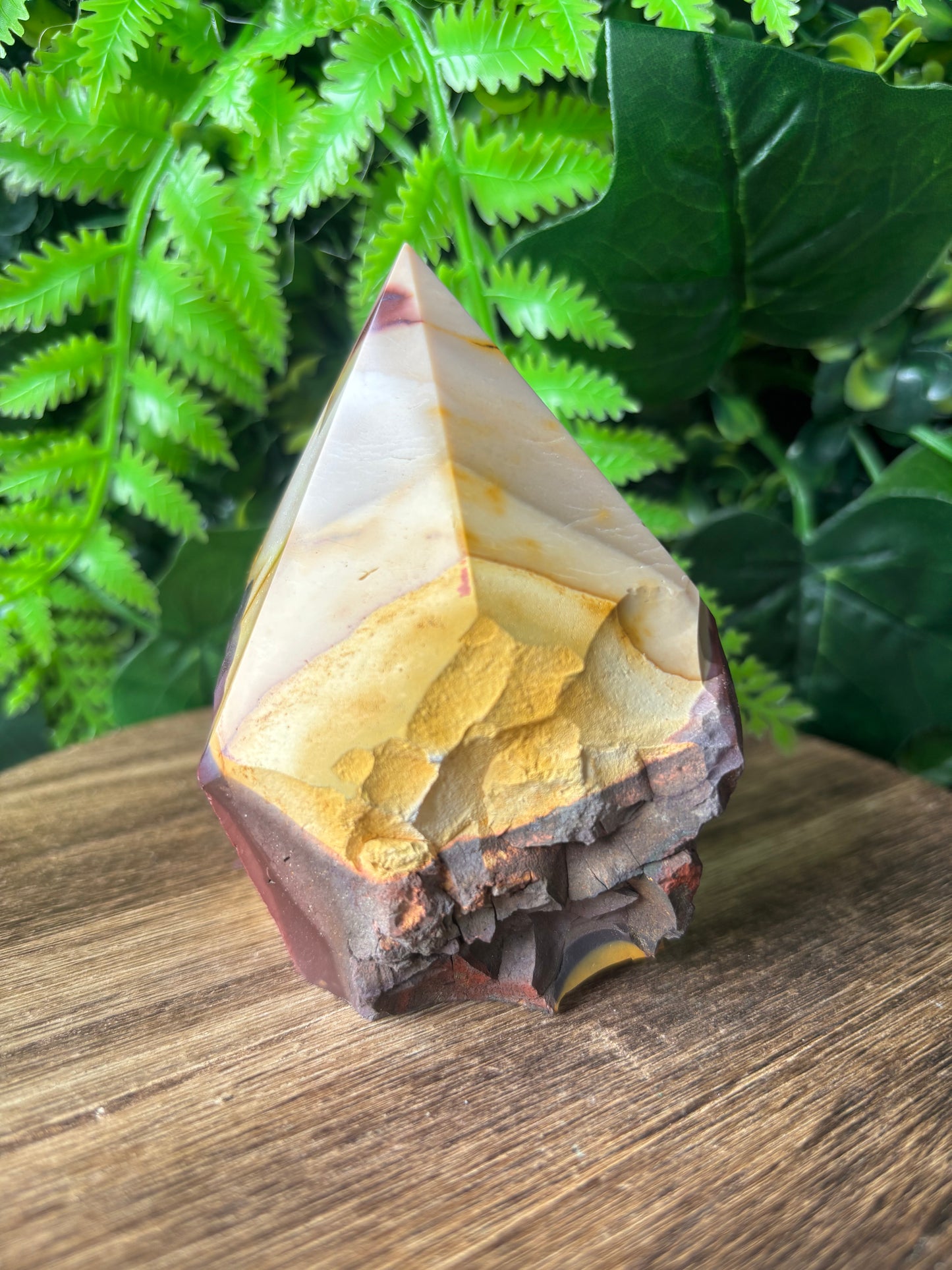 Mookaite jasper half polished point