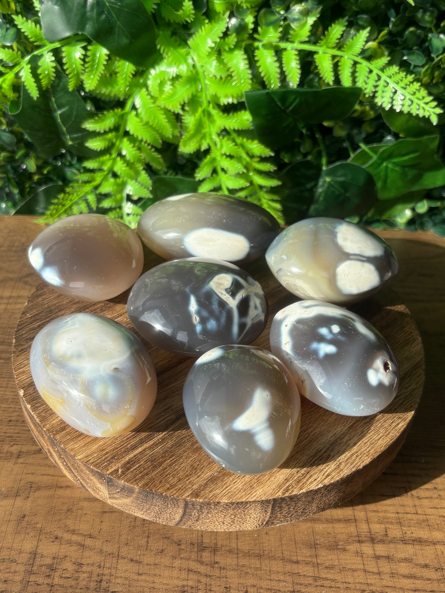 Orca Agate palm stones - XL