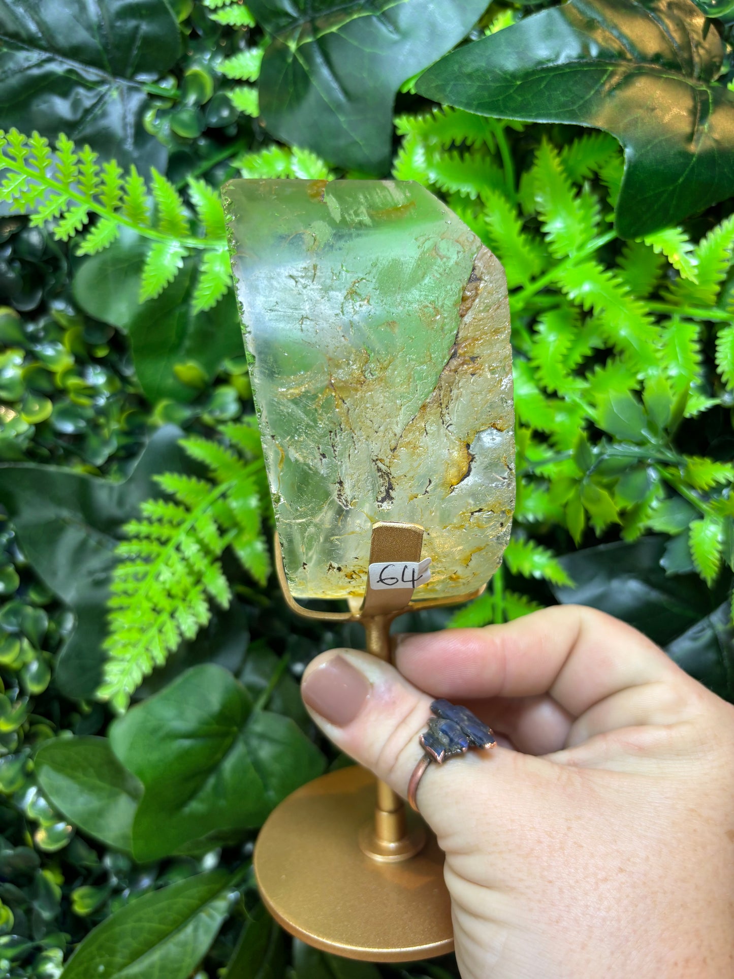 Part raw Golden Healer free form on custom stand