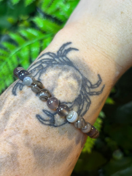 Botswana Agate beaded bracelet - 6mm