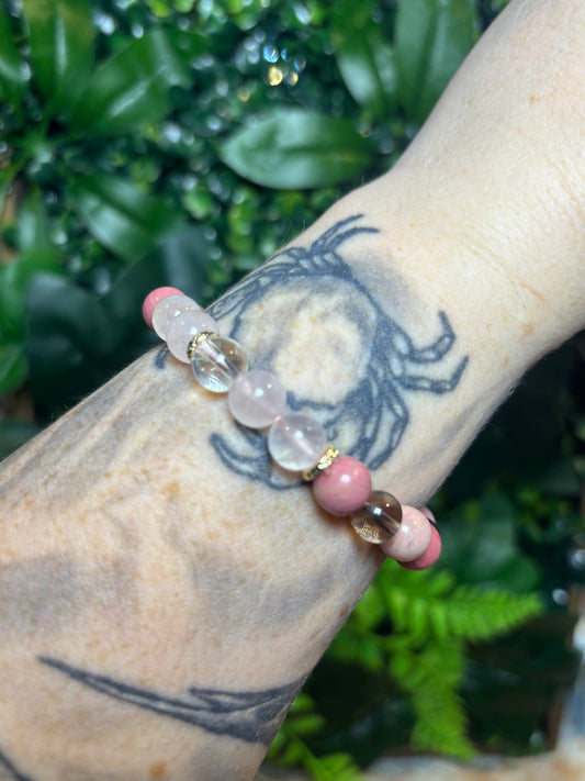 Mixed material beaded bracelet - 8mm