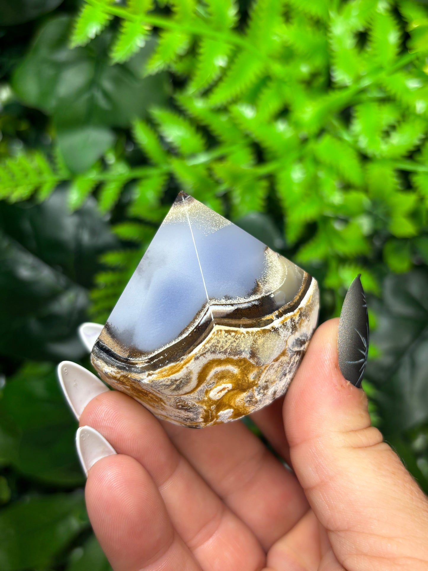 Blue Chalcedony part polished