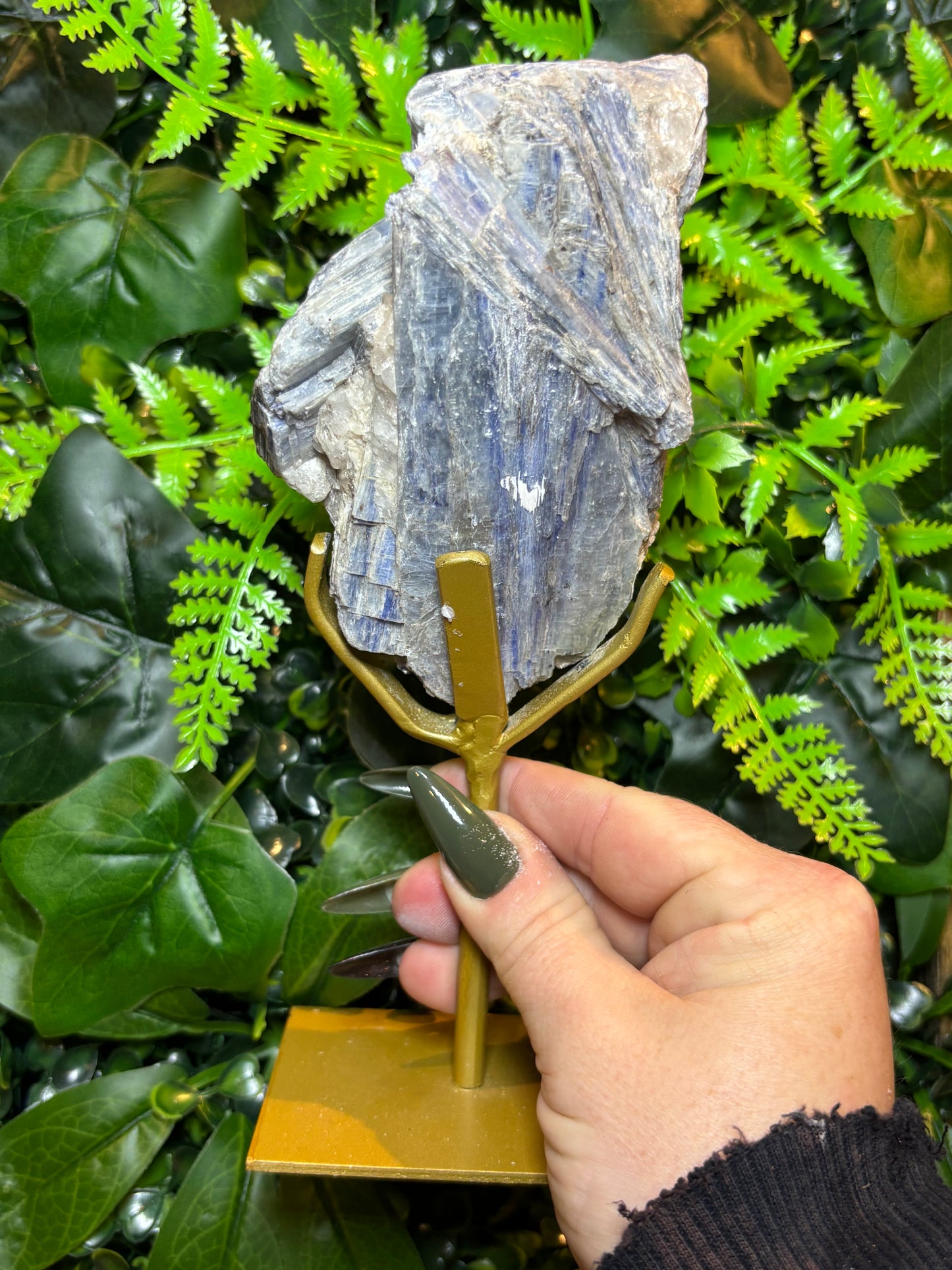 Brazilian Kyanite on custom stand - large