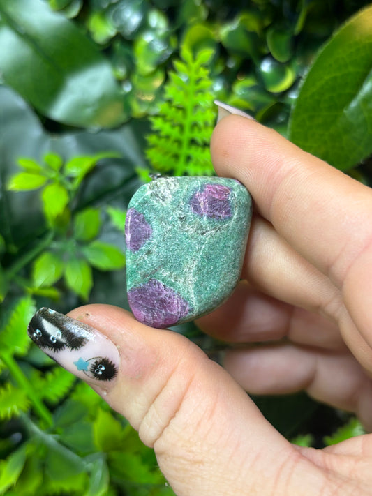 Ruby in Fuchsite tumblestone