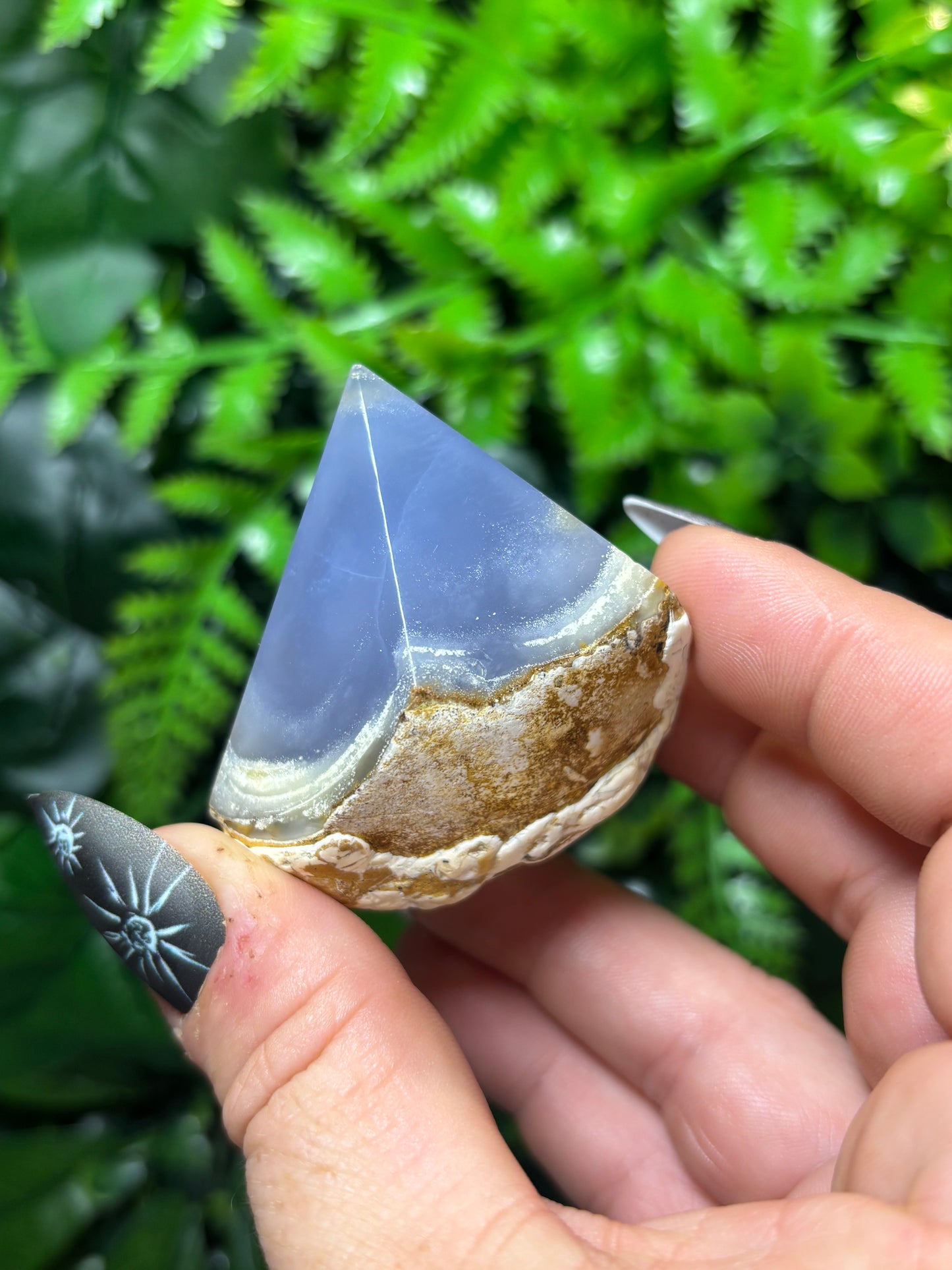Blue Chalcedony - Part polished - B