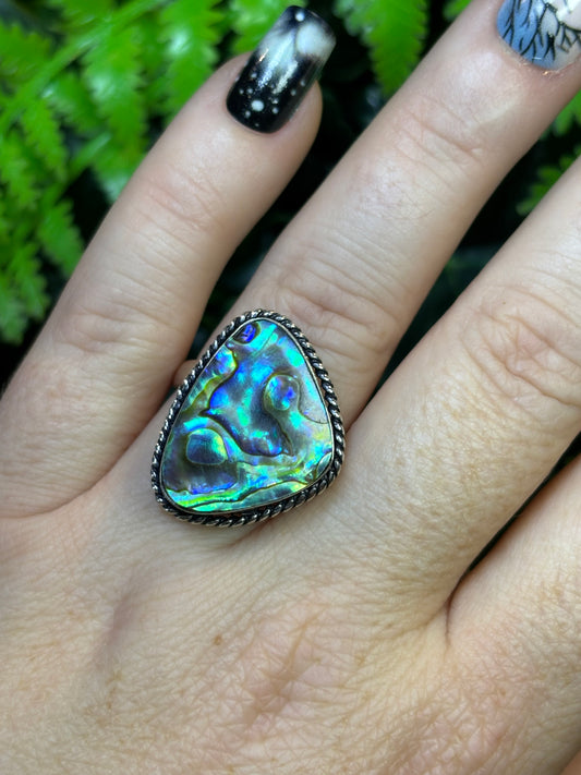Paua shell (Abalone) statement ring