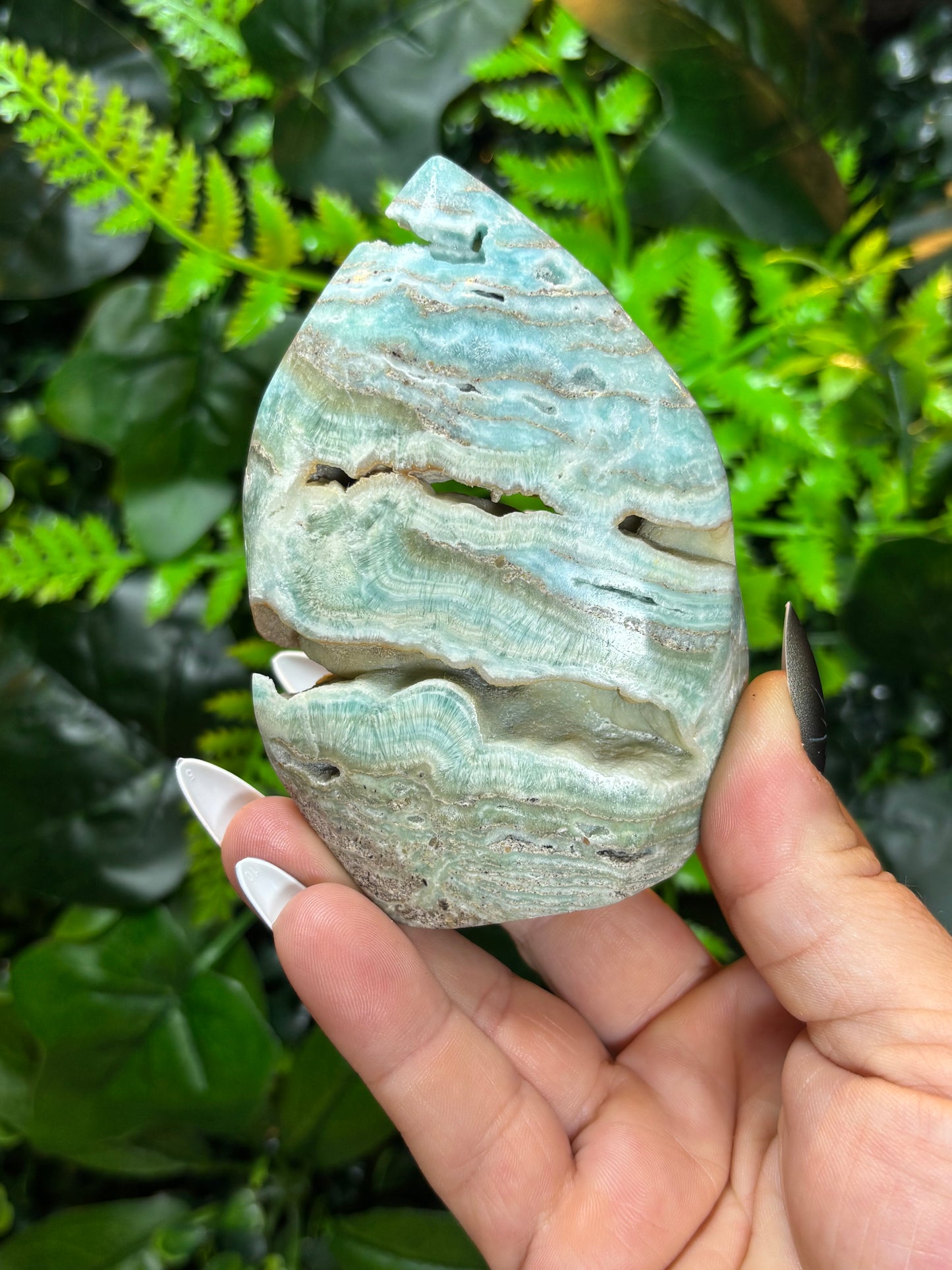 Blue Aragonite Shield - B