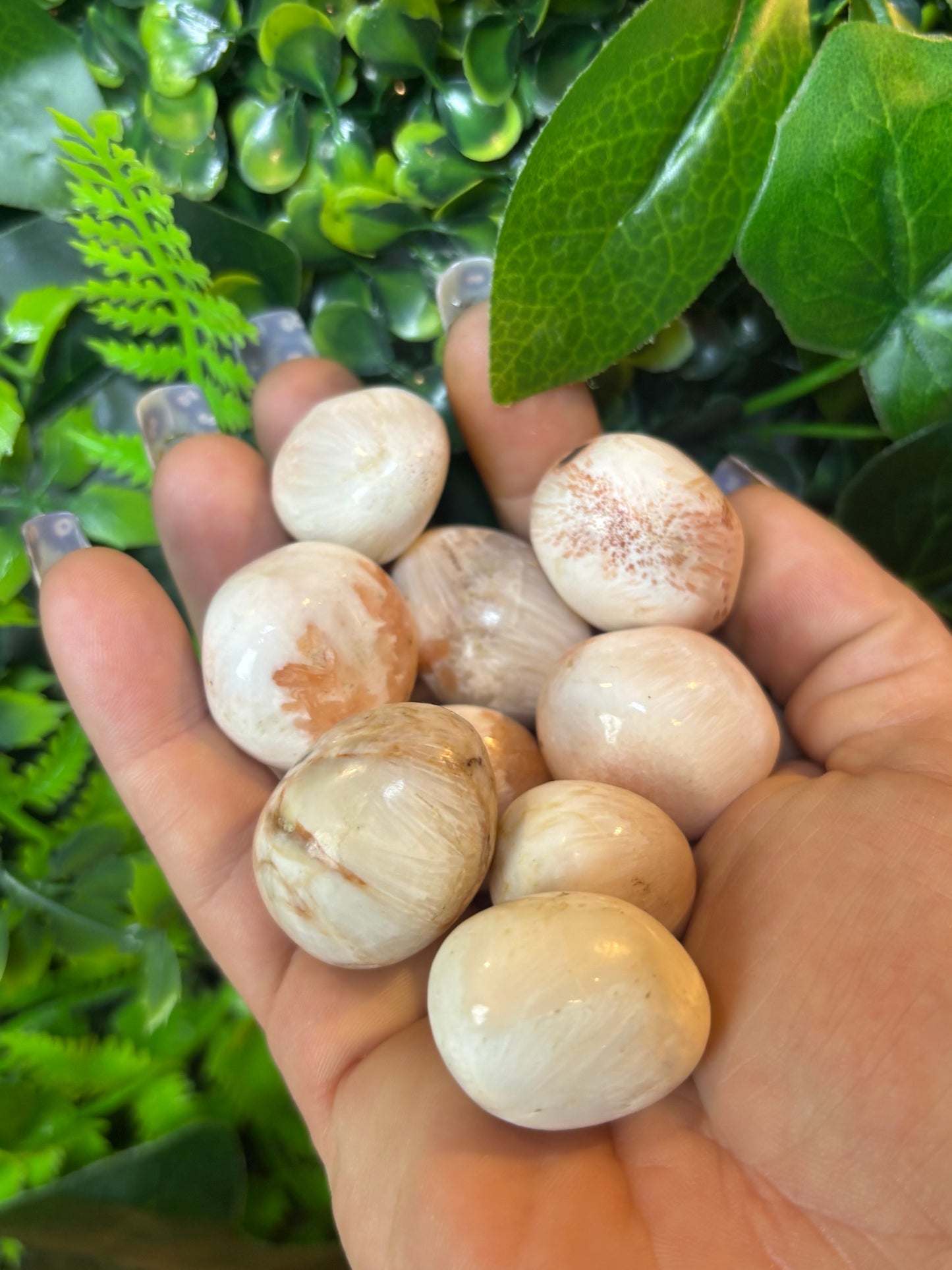Peach Scolecite tumblestone