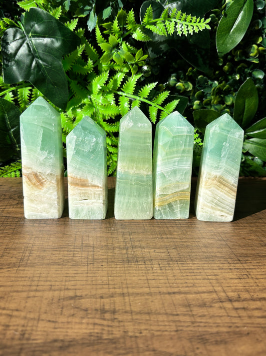 Pistachio Calcite towers