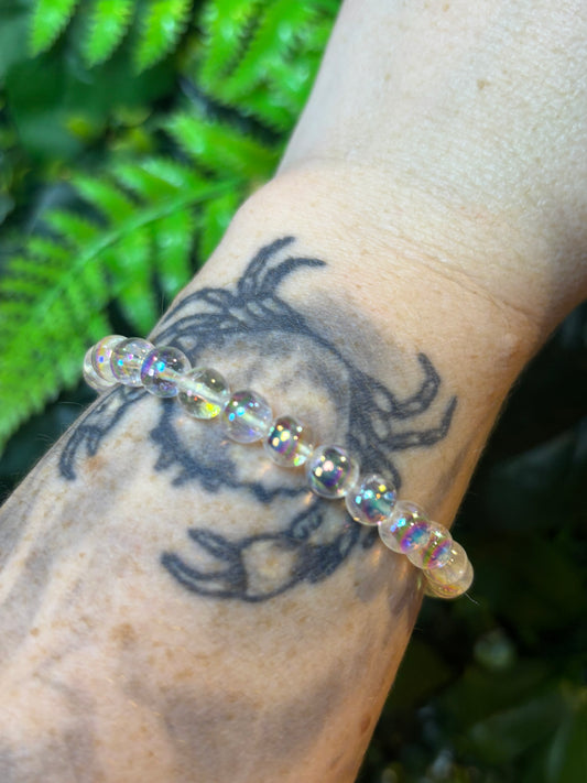 Aura Clear Quartz beaded bracelet - 6mm