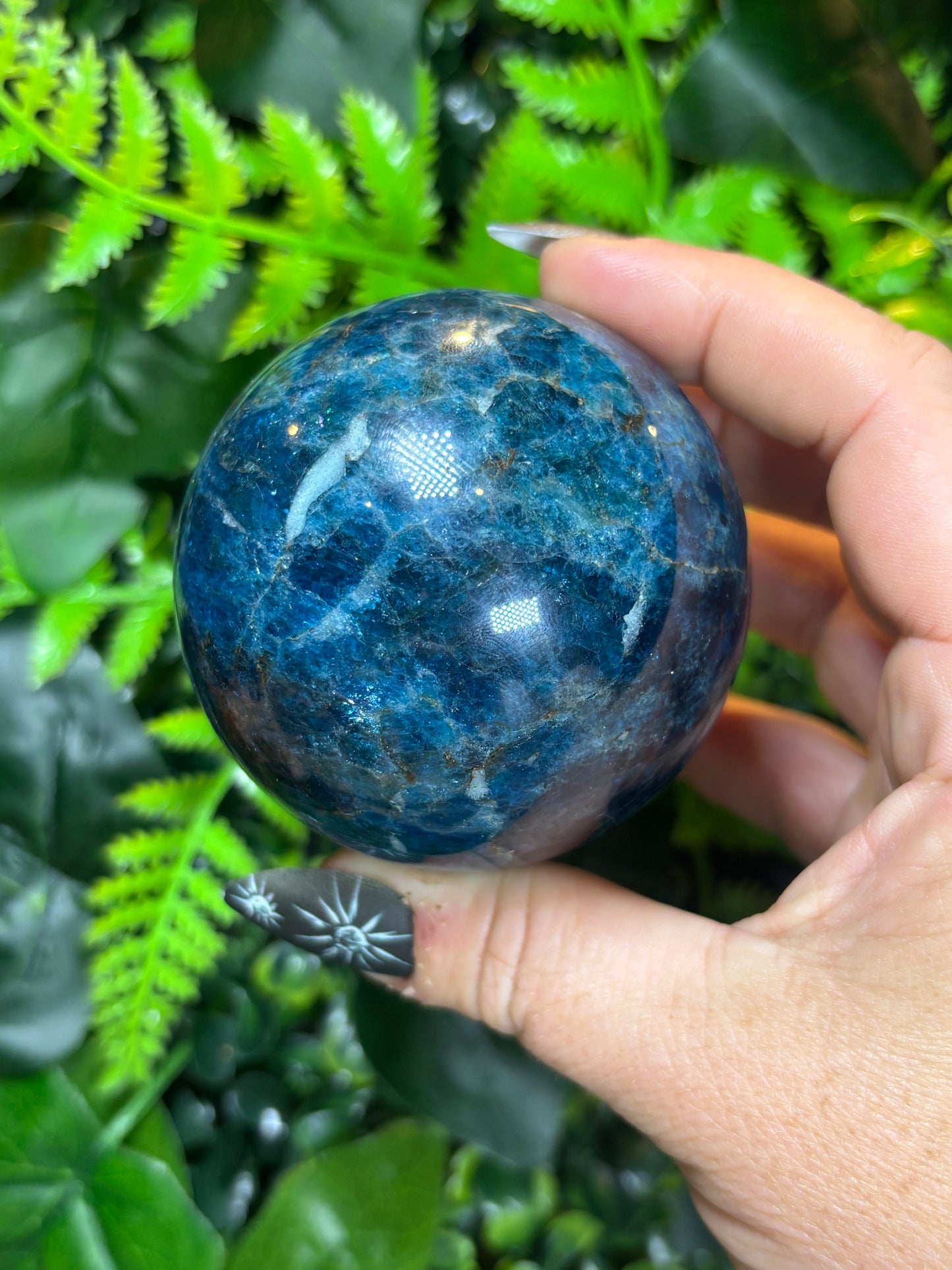Blue Apatite Sphere - B - 7cm
