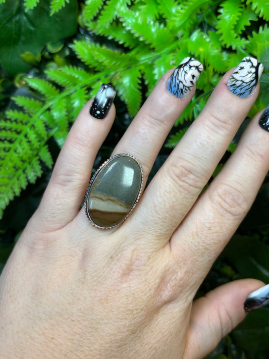 Polychrome Jasper statement ring