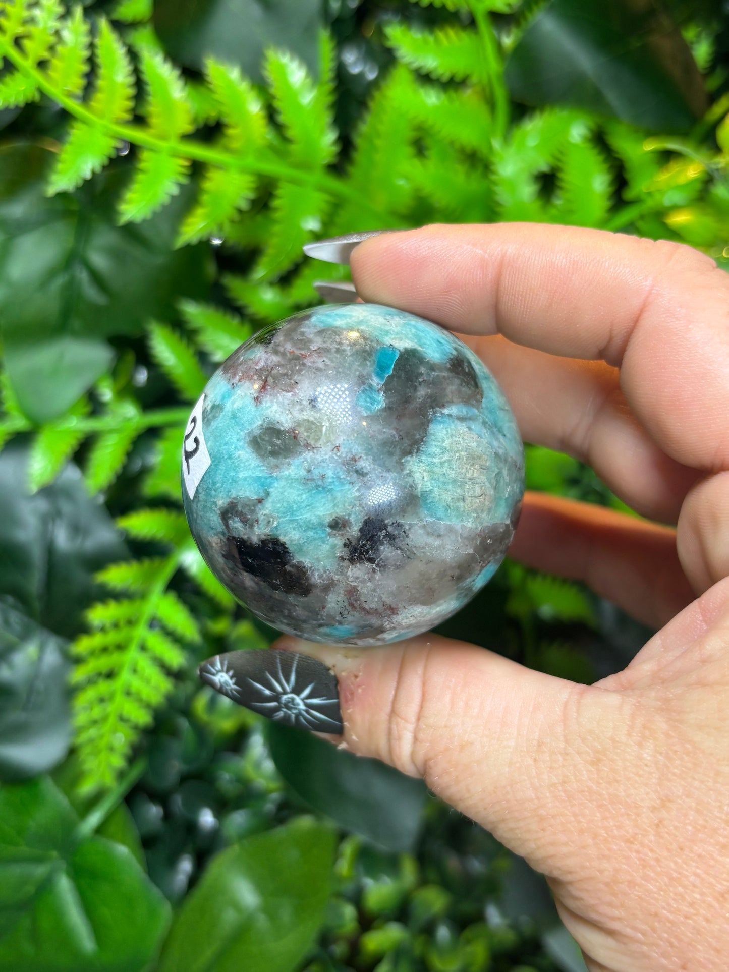Smokey Quartz in Amazonite Sphere - 5cm