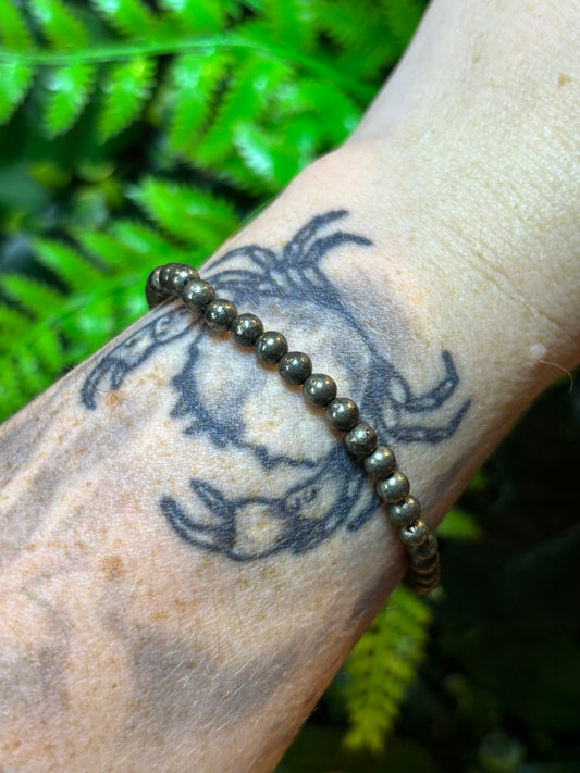Pyrite beaded bracelet - 4mm