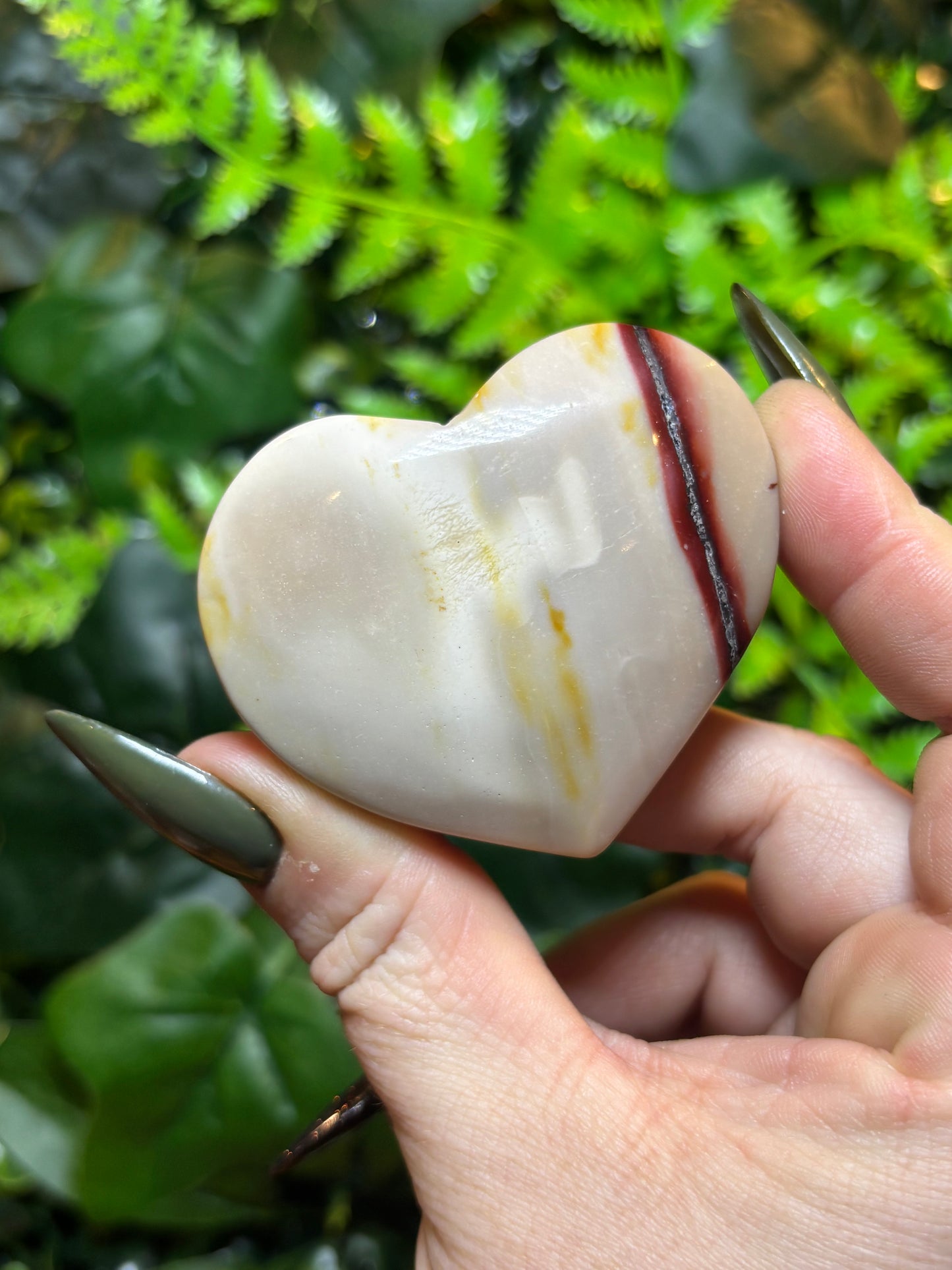 White Mookaite Jasper heart