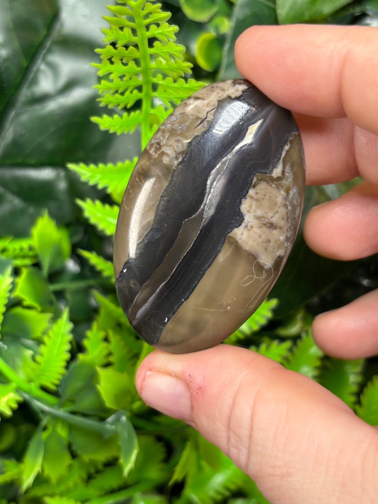 Volcano Agate palm stones - UV reactive