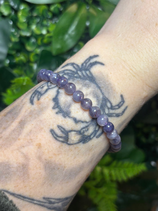 Iolite beaded bracelet - 6mm