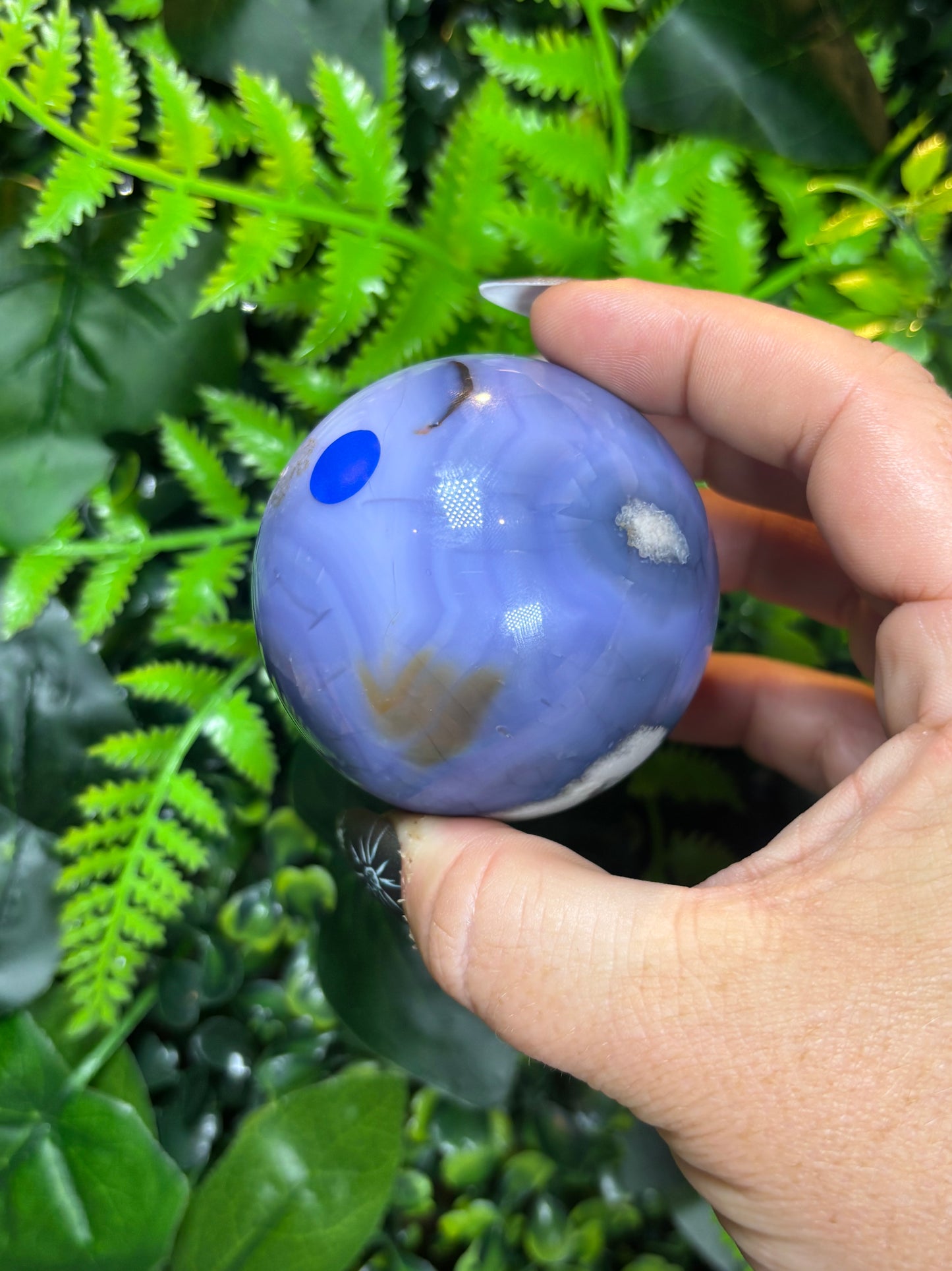 Blue Flower Agate Sphere - 7cm