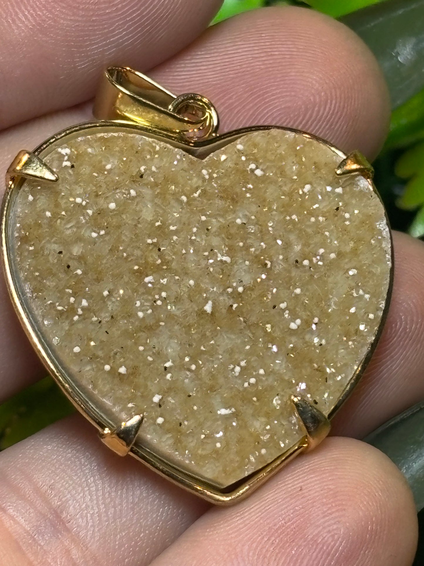 Sugar druzy Rainbow Amethyst heart pendants - gold - various