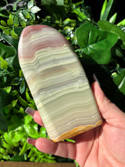 Pink Banded Onyx freeform
