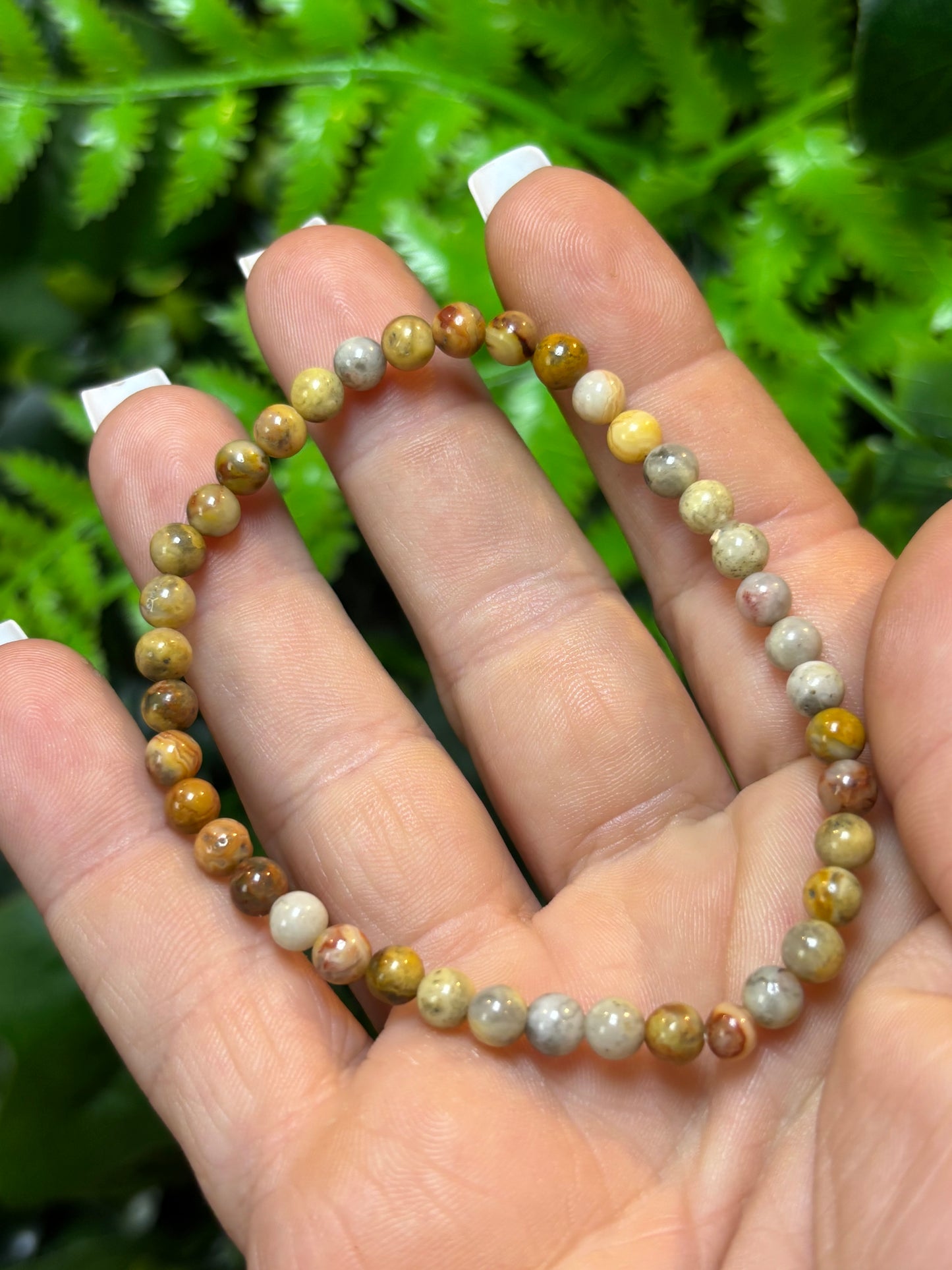 Crazy Lace Agate beaded bracelet - 4mm