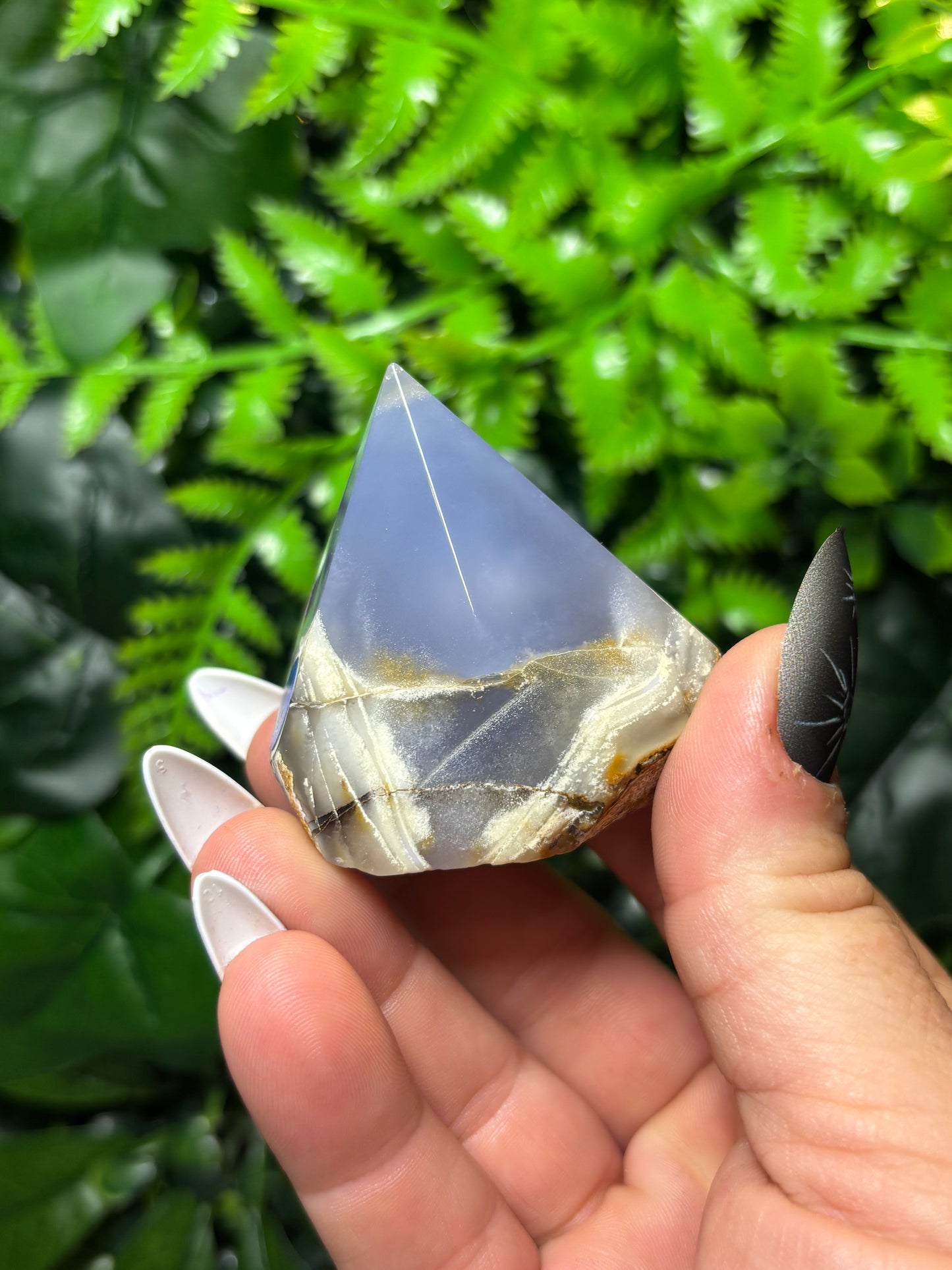Blue Chalcedony - Part polished - B